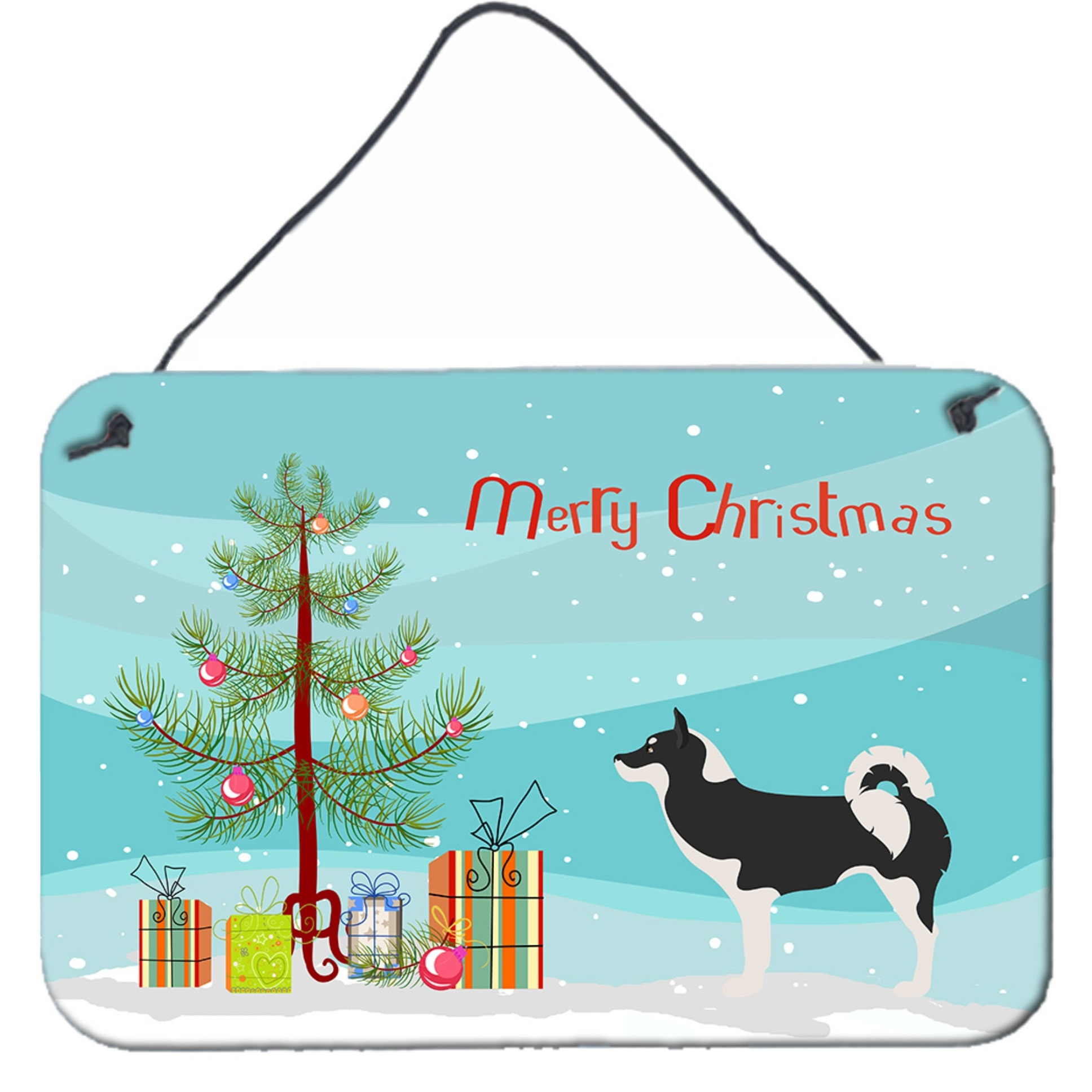 &quotCaroline's Treasures Greenland Dog Metal Print, 8hx12w, Christmas Tree"