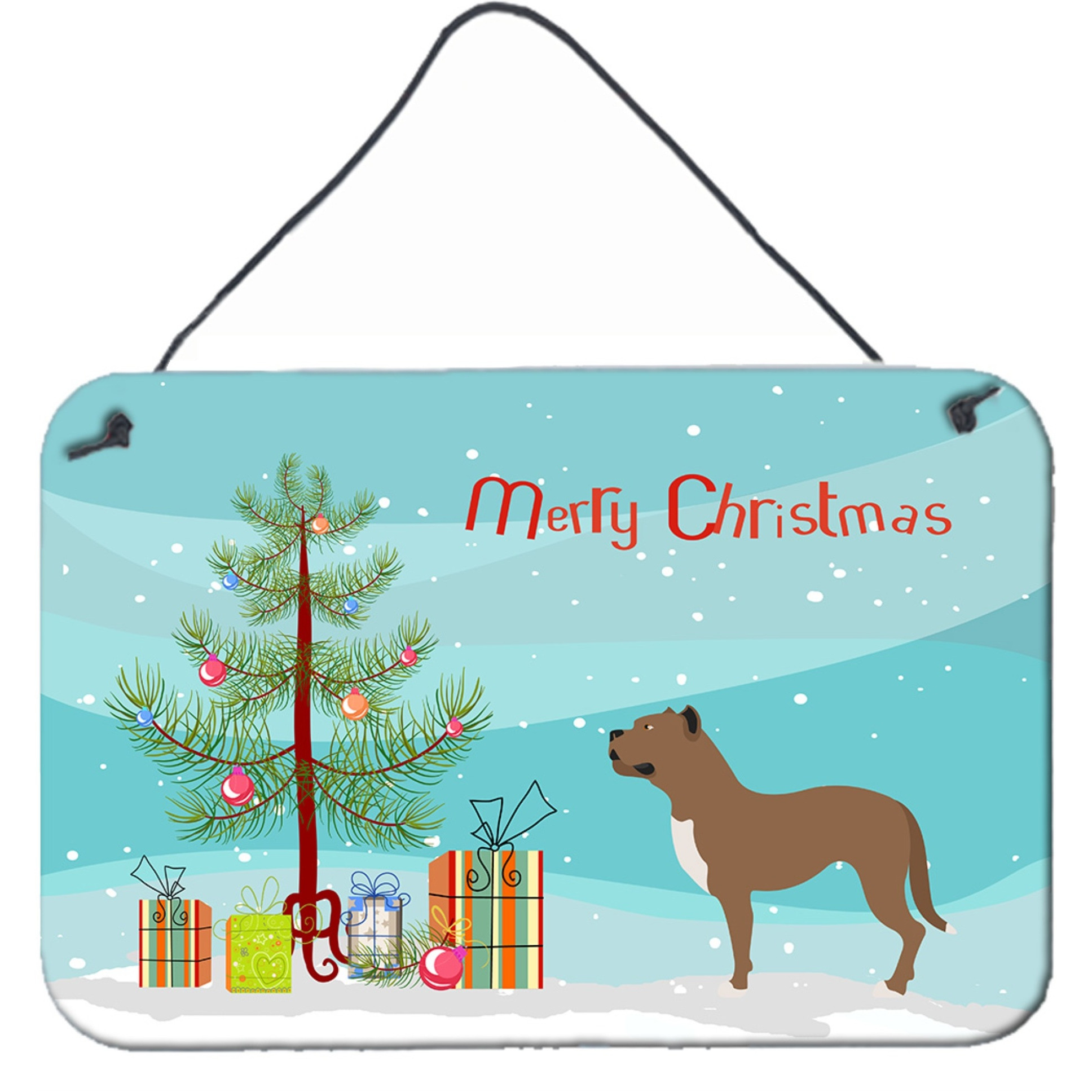 &quotCaroline's Treasures Perro de Presa Canario Christmas Metal Print, 8hx12w, Multicolor"