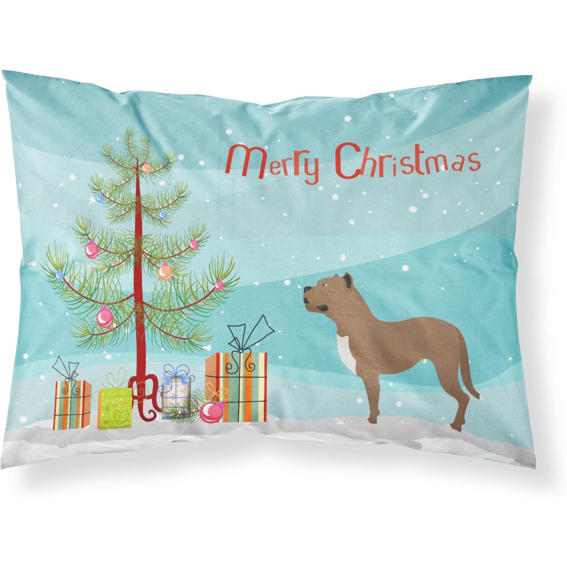 &quotCaroline's Treasures Perro de Presa Canario Pillowcase, Standard, Christmas Tree"