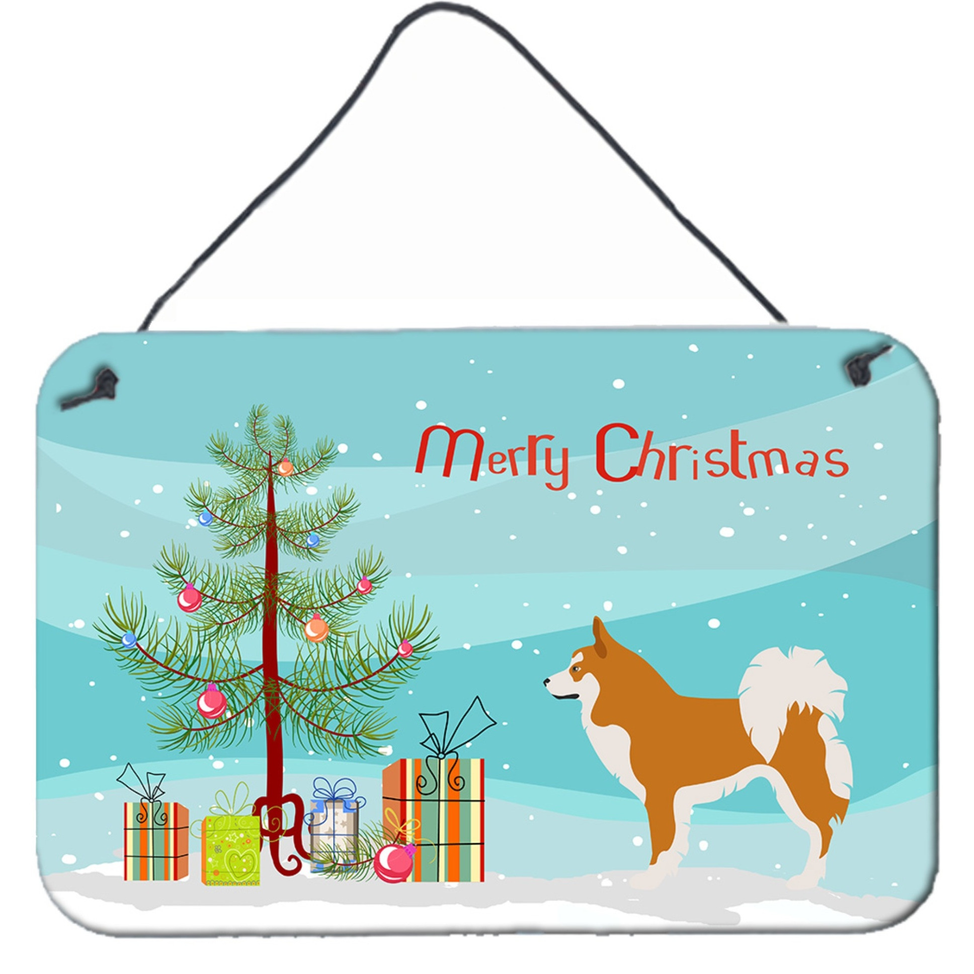 &quotCaroline's Treasures Icelandic Sheepdog Metal Print, 8hx12w, Christmas Tree"