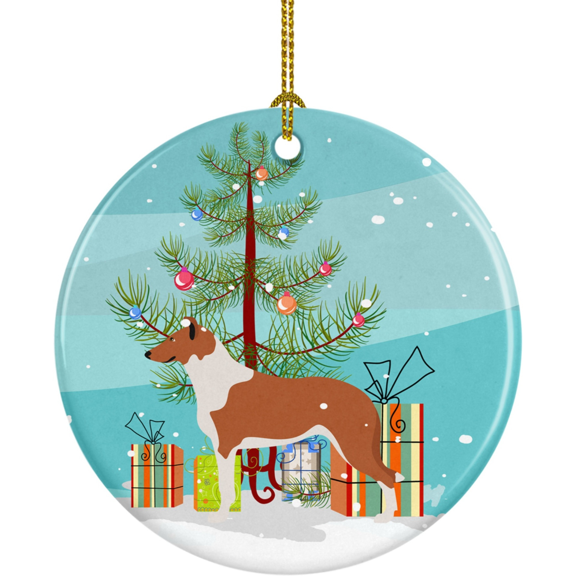 &quotCaroline's Treasures Smooth Collie Christmas Ceramic Ornament, Multicolor"