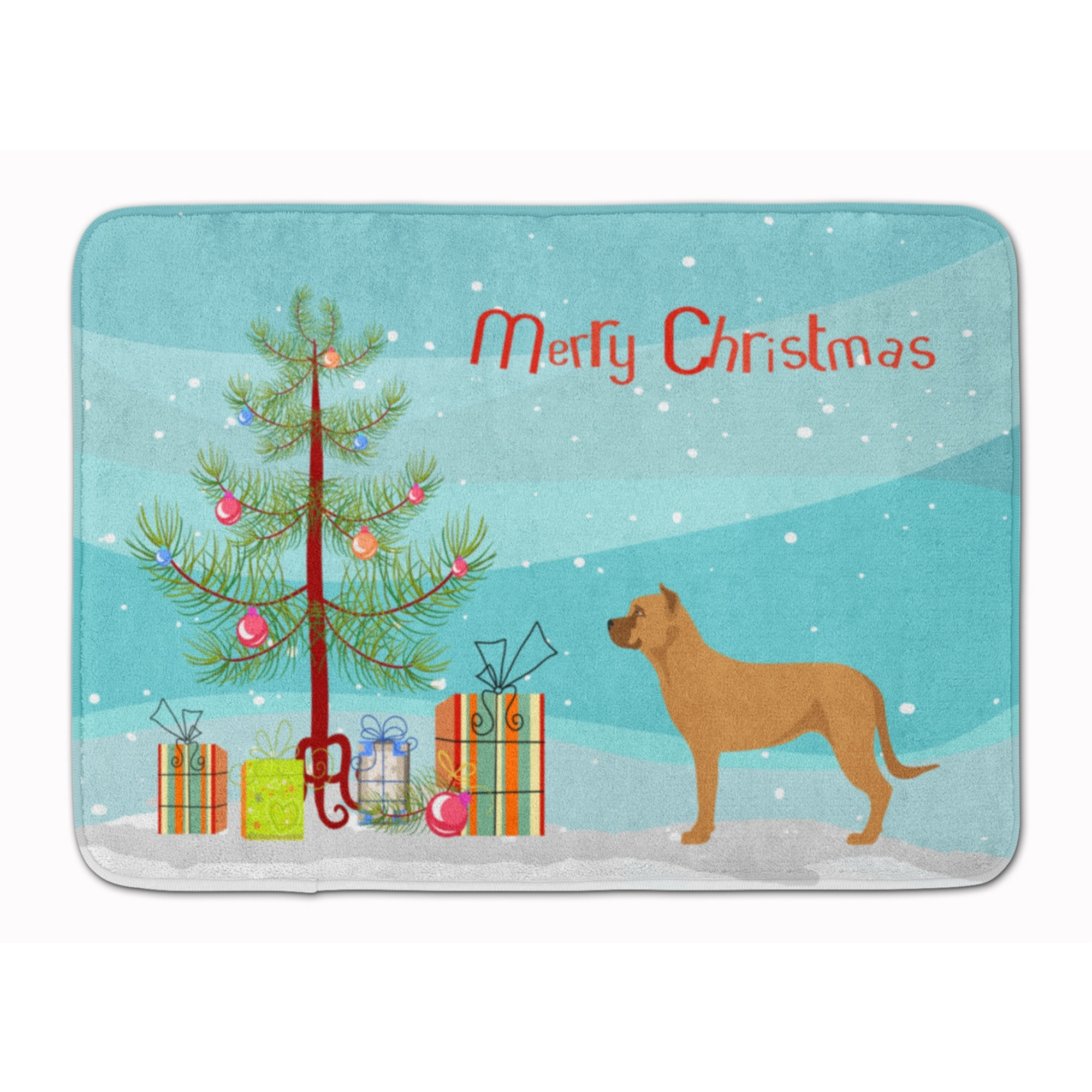 &quotCaroline's Treasures Alano Espanol Spanish Bulldog Christmas Floor Mat, 19hx27w, Multicolor"