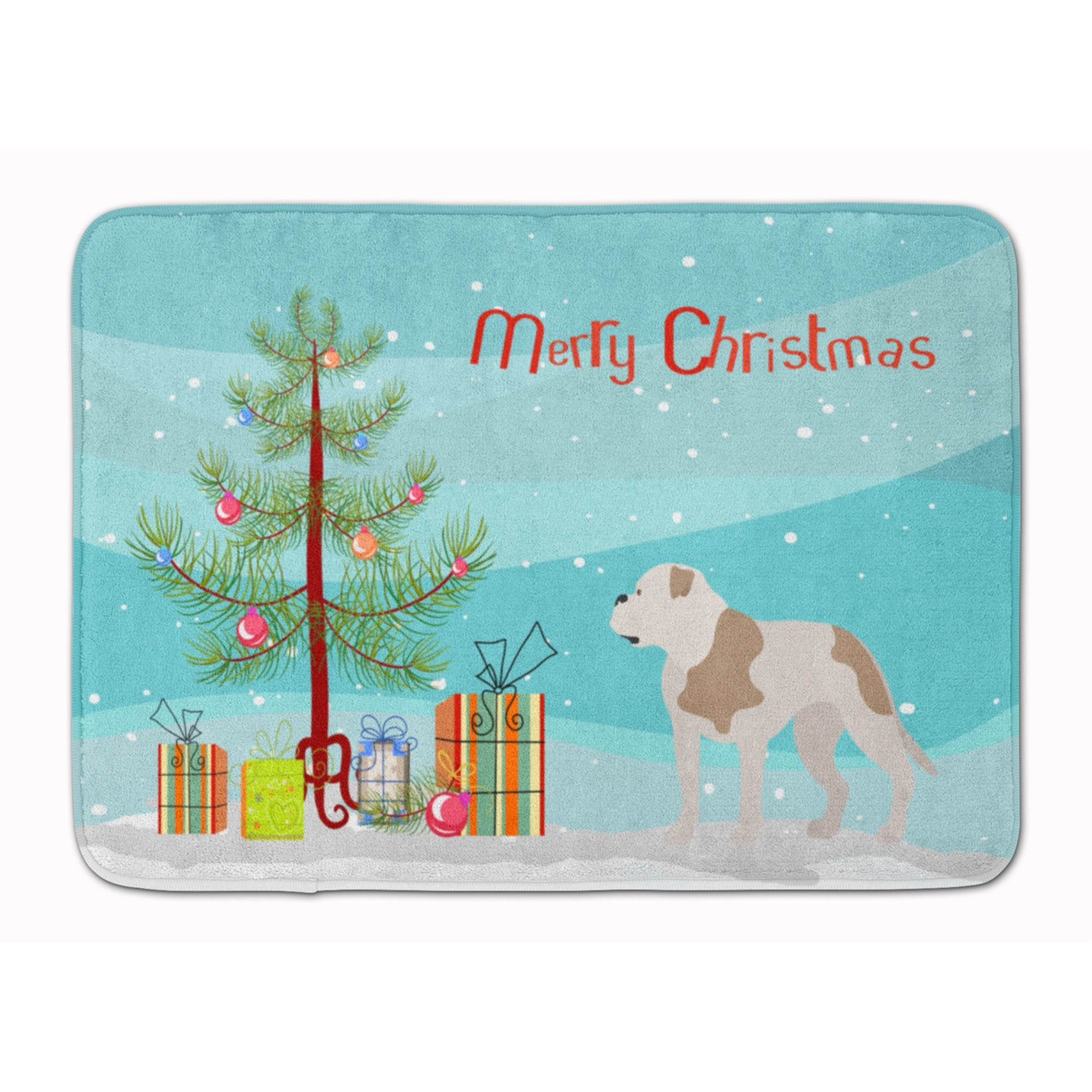 &quotCaroline's Treasures American Bulldog Christmas Floor Mat, 19hx27w, Multicolor"