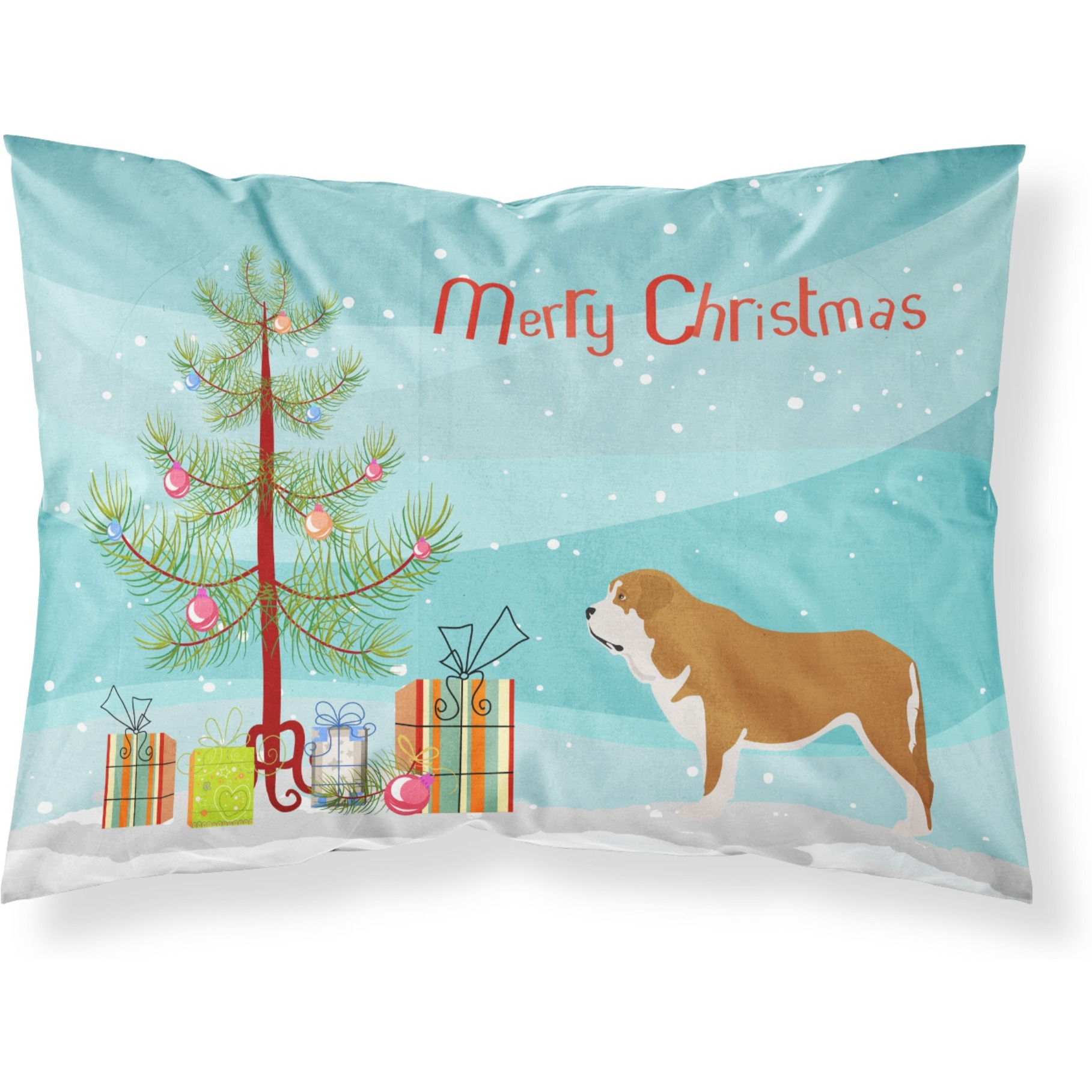 &quotCaroline's Treasures Mastin Epanol Spanish Mastiff Pillowcase, Standard, Christmas Tree"