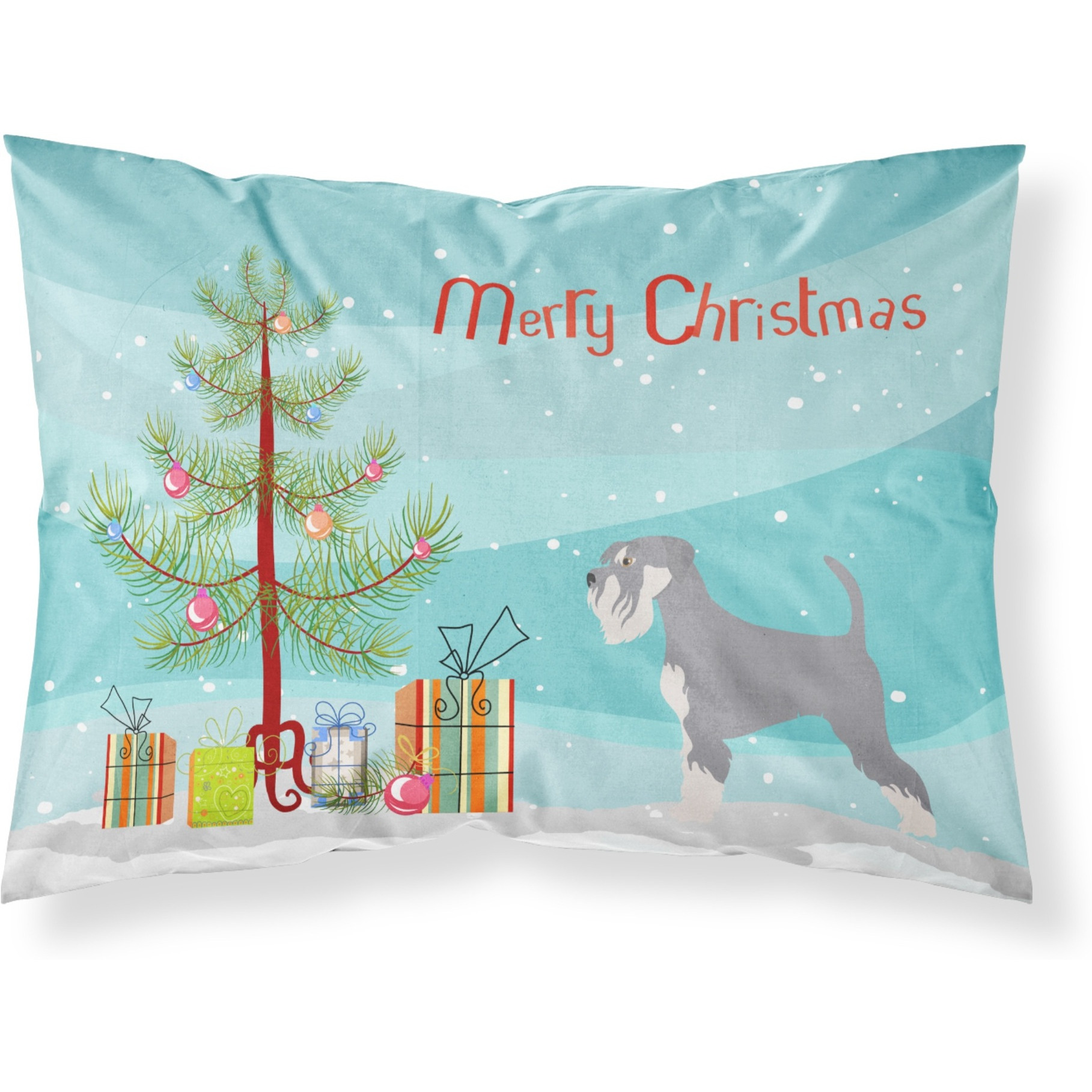&quotCaroline's Treasures Schnauzer Pillowcase, Standard, Christmas Tree"