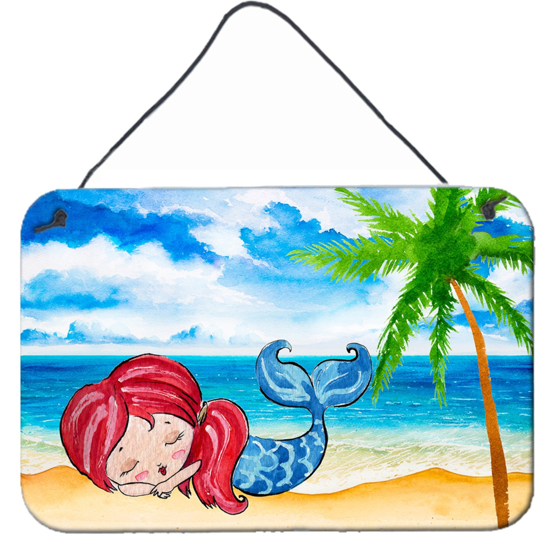 &quotCaroline's Treasures Mermaid on the Beach Metal Print, 8"" x 12"", Multicolor"