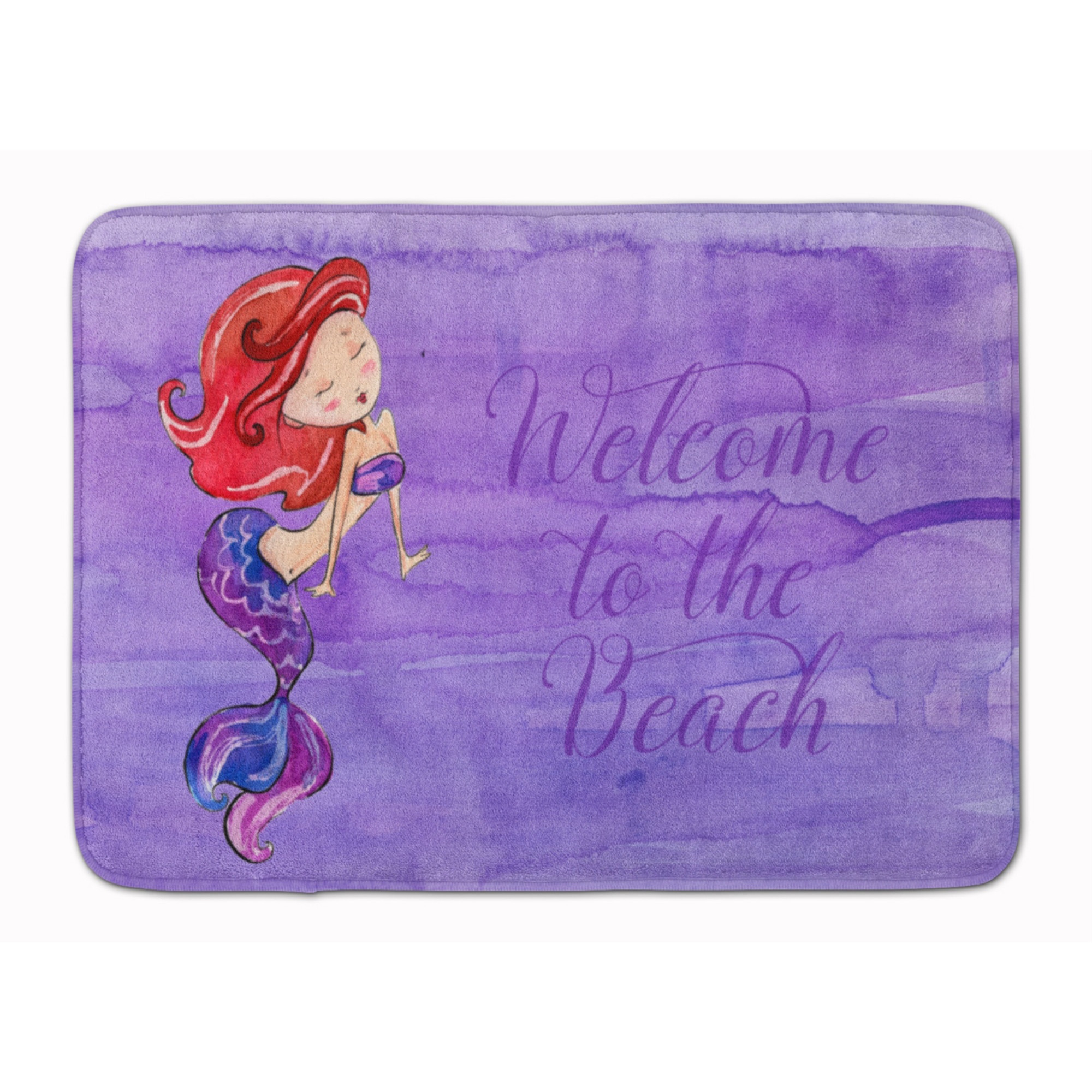 &quotCaroline's Treasures Mermaid Welcome Purple Floor Mat, 19"" x 27"", Multicolor"