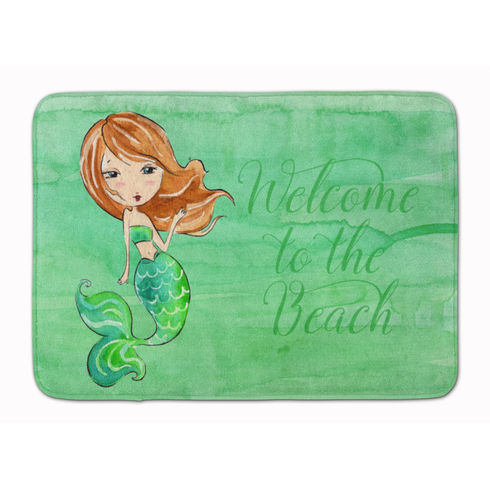 &quotCaroline's Treasures Mermaid Welcome Green Floor Mat, 19"" x 27"", Multicolor"