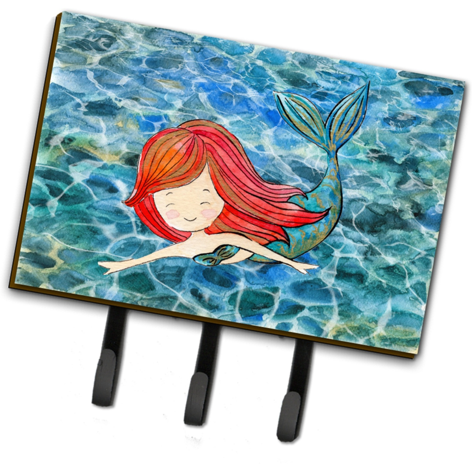 &quotCaroline's Treasures Mermaid Swimming Wall Hook, Triple, Multicolor"