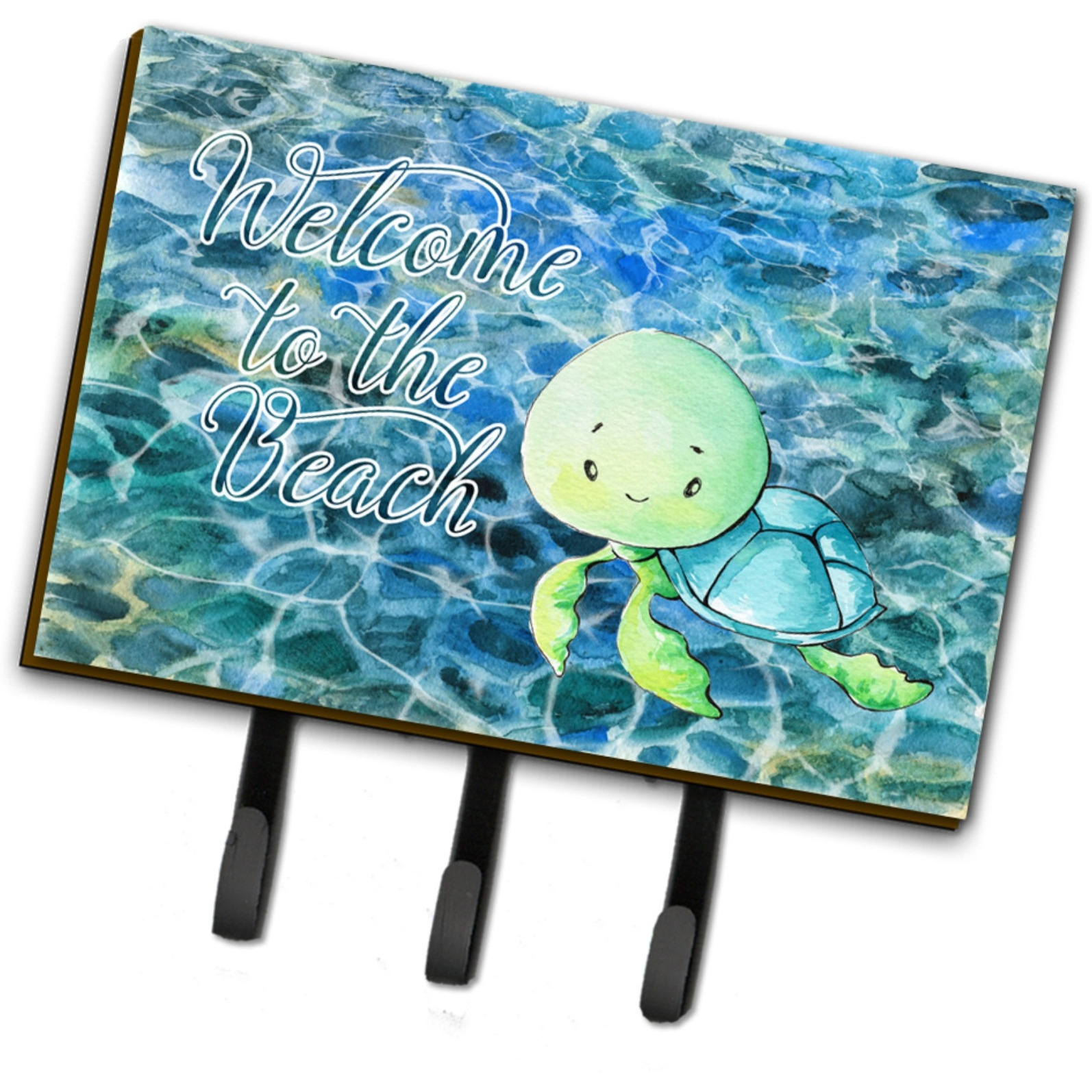 &quotCaroline's Treasures Sea Turtle Welcome Wall Hook, Triple, Multicolor"