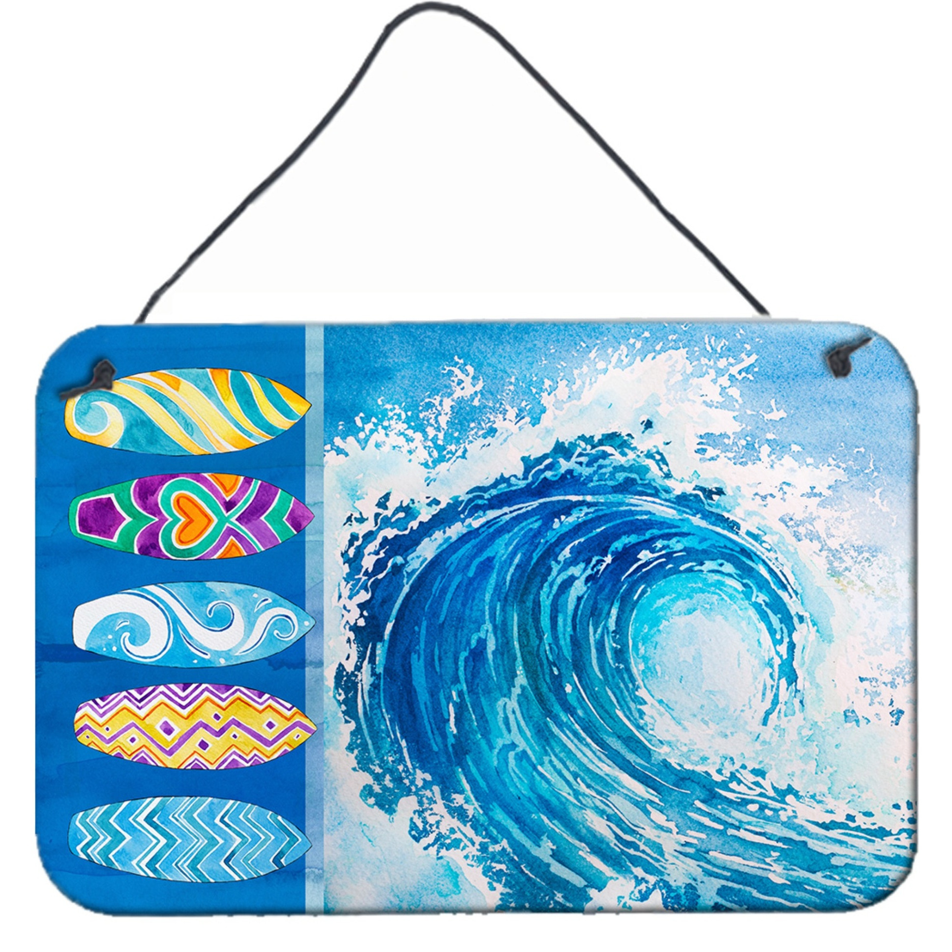 &quotCaroline's Treasures Surf Boards and Wave Metal Print, 8"" x 12"", Multicolor"