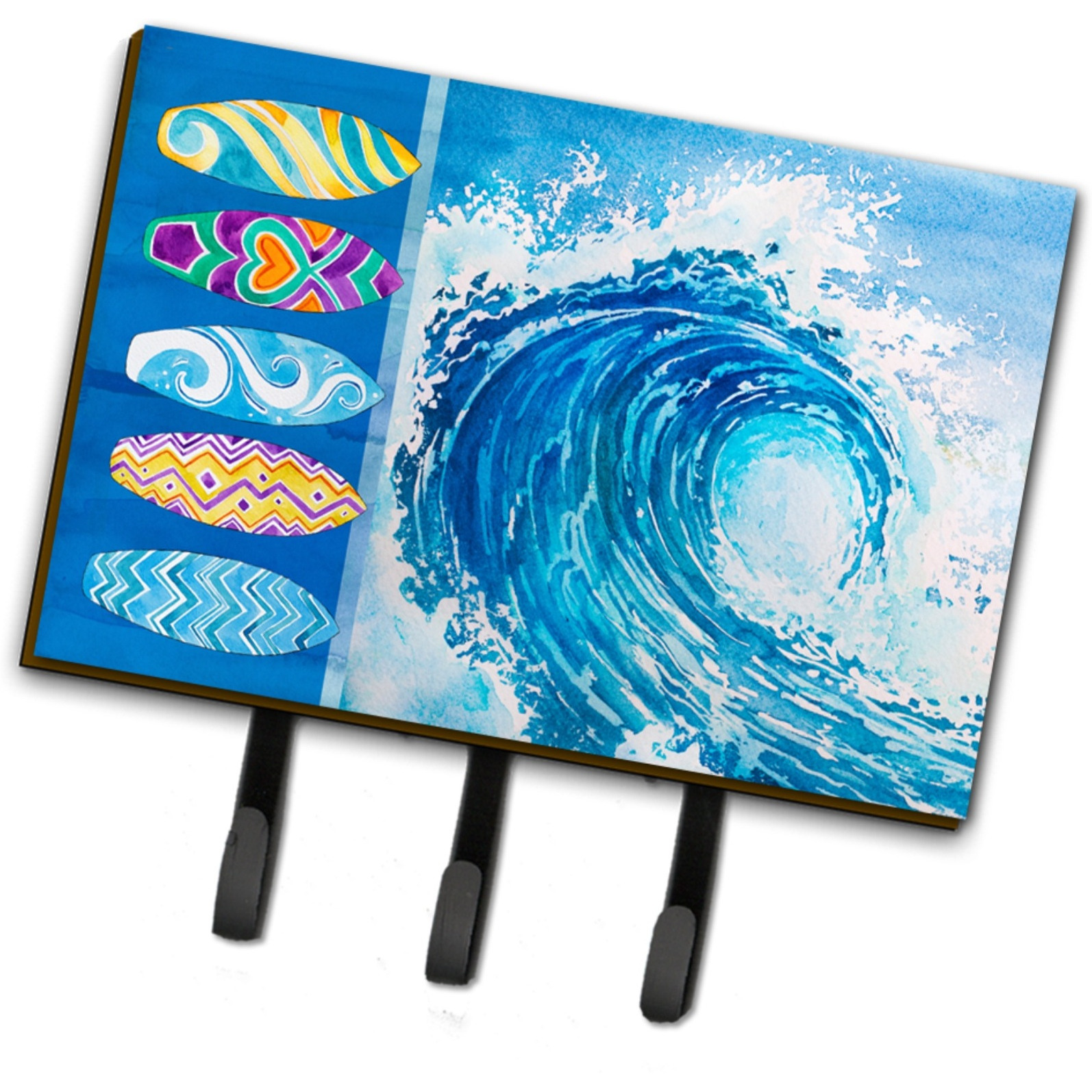 &quotCaroline's Treasures Surf Boards and Wave Wall Hook, Triple, Multicolor"
