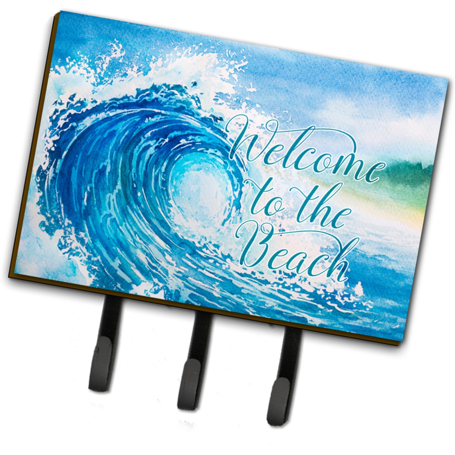 &quotCaroline's Treasures Wave Welcome Wall Hook, Triple, Multicolor"