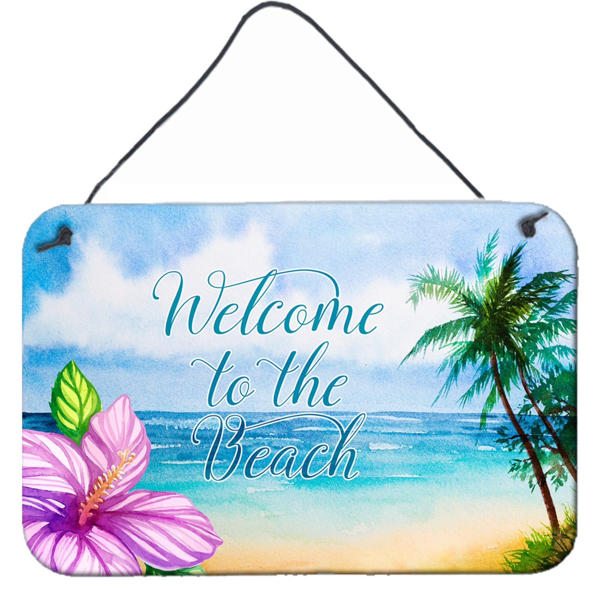 &quotCaroline's Treasures Beach Scene Welcome Metal Print, 8"" x 12"", Multicolor"