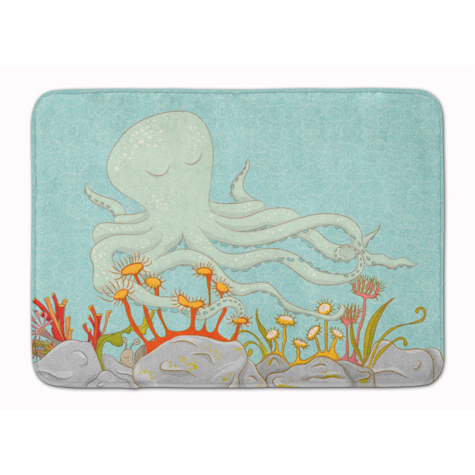 &quotCaroline's Treasures Octopus Underwater Scene Floor Mat, 19"" x 27"", Multicolor"