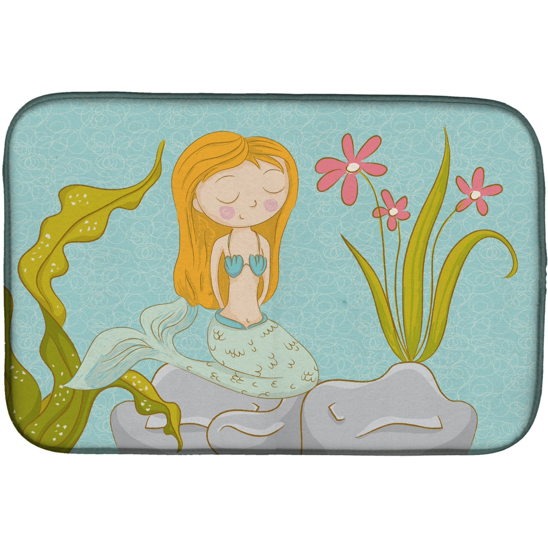 &quotCaroline's Treasures Mermaid Underwater Scene Dish Drying Mat, 14"" x 21"""