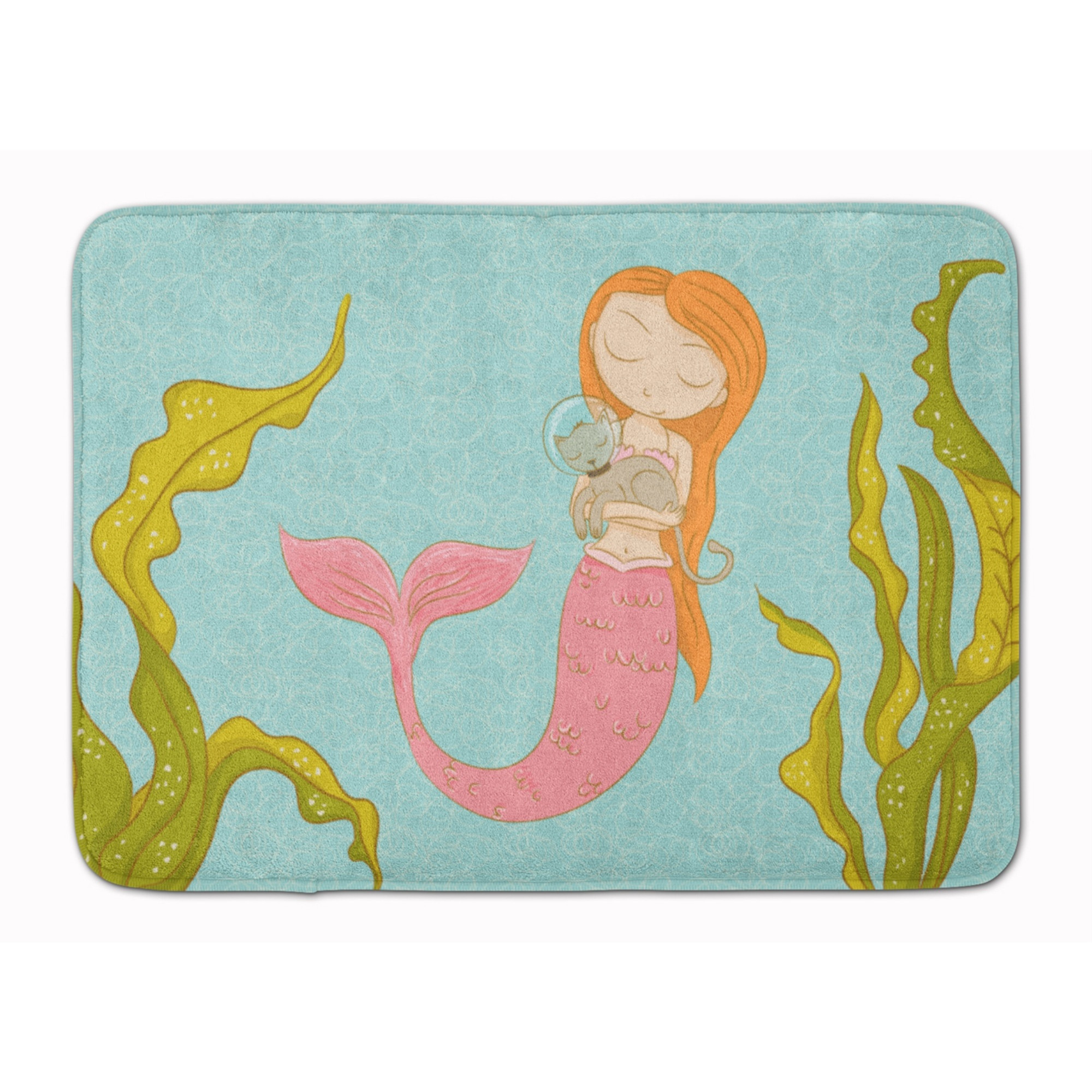 &quotCaroline's Treasures Mermaid and Cat Underwater Floor Mat, 19"" x 27"", Multicolor"
