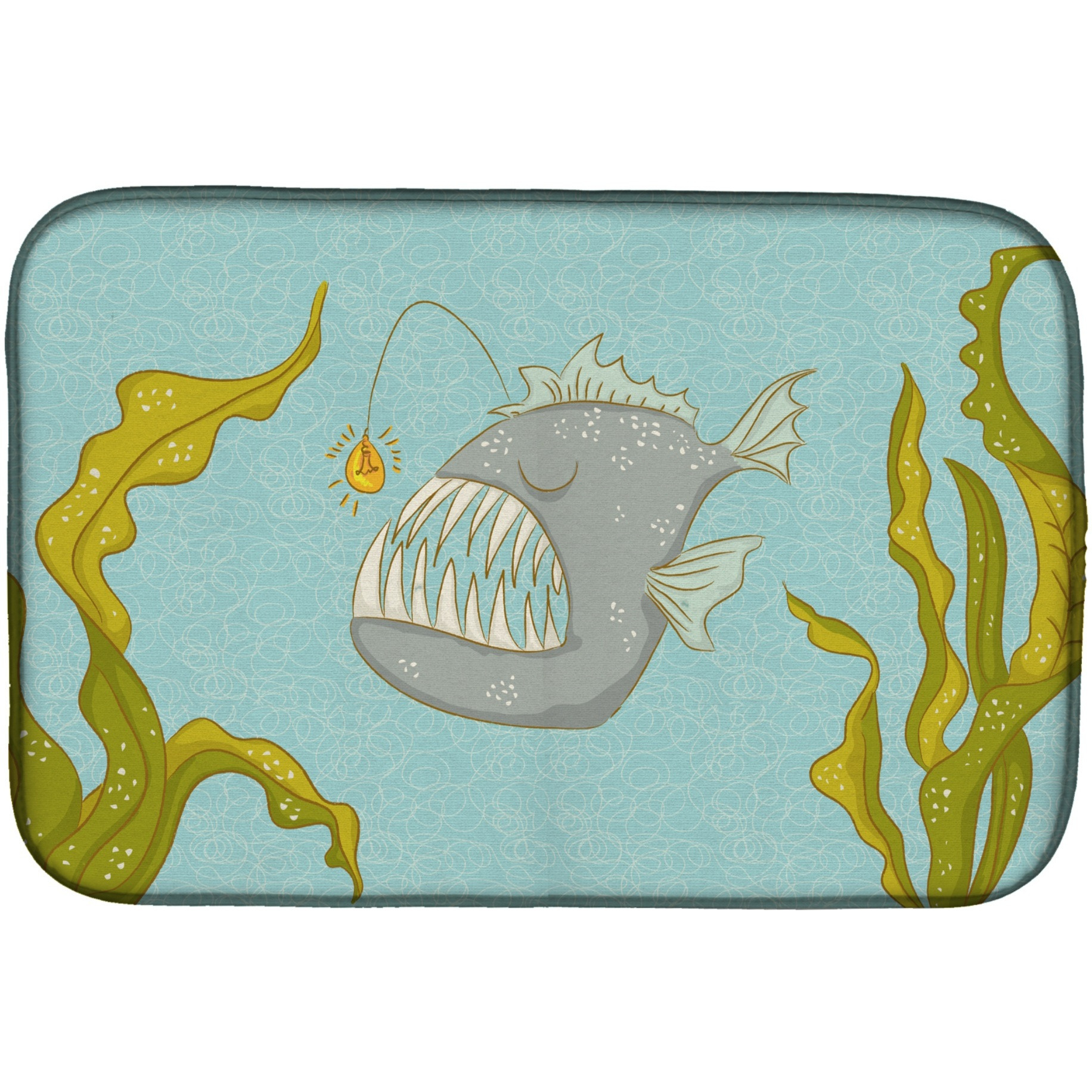 &quotCaroline's Treasures Frog Fish Dish Drying Mat, 14"" x 21"", Multicolor"