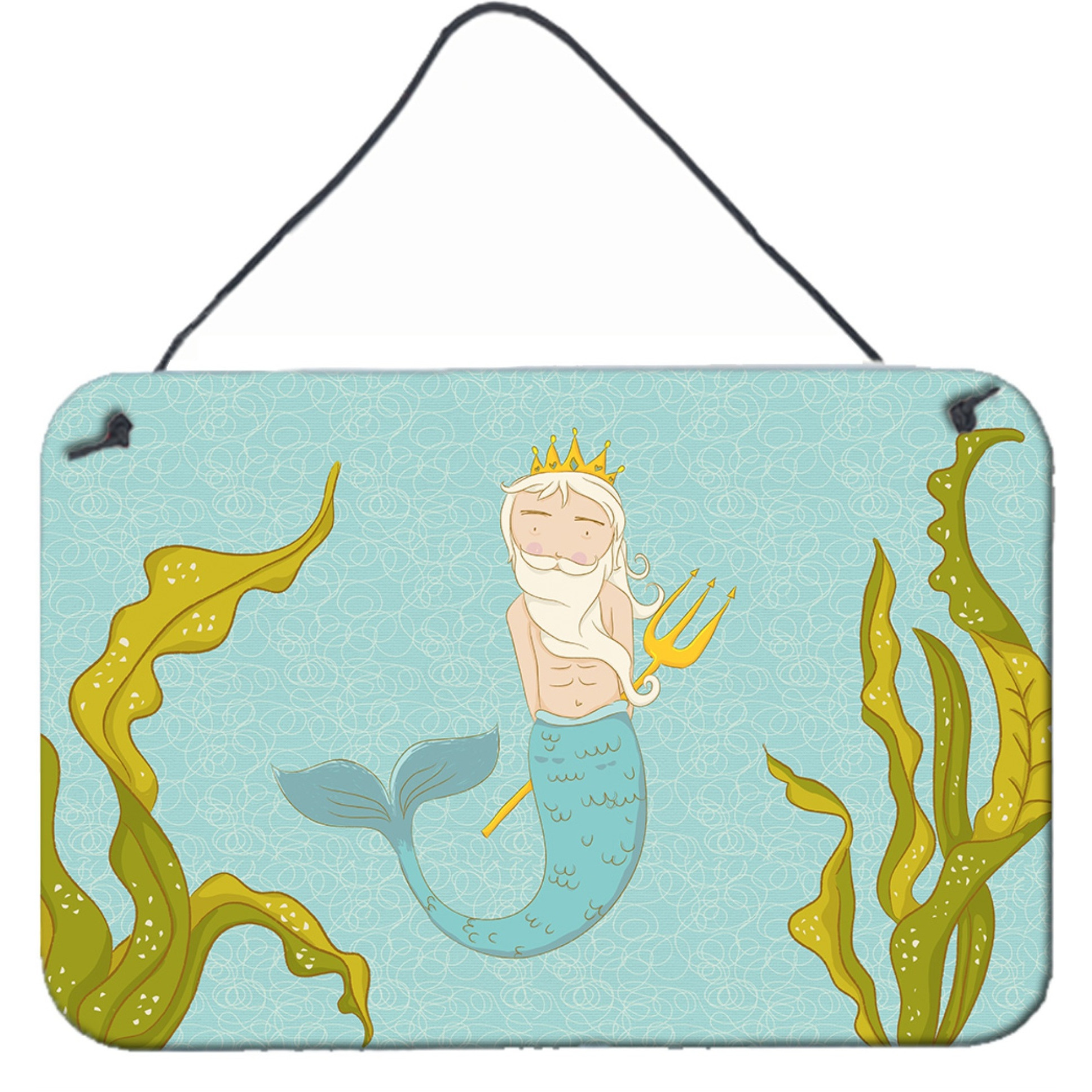 &quotCaroline's Treasures Neptune Merman Metal Print, 8"" x 12"""