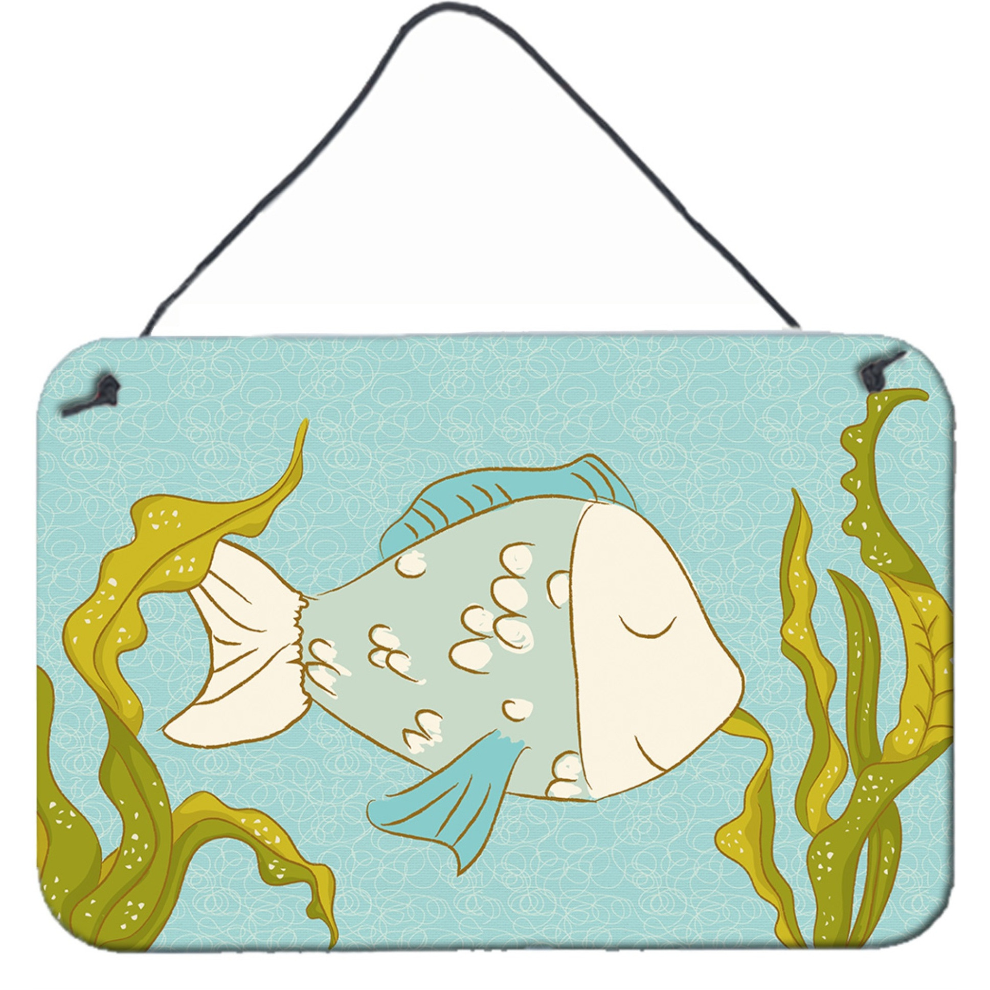 &quotCaroline's Treasures Blue Fish Metal Print, 8"" x 12"""