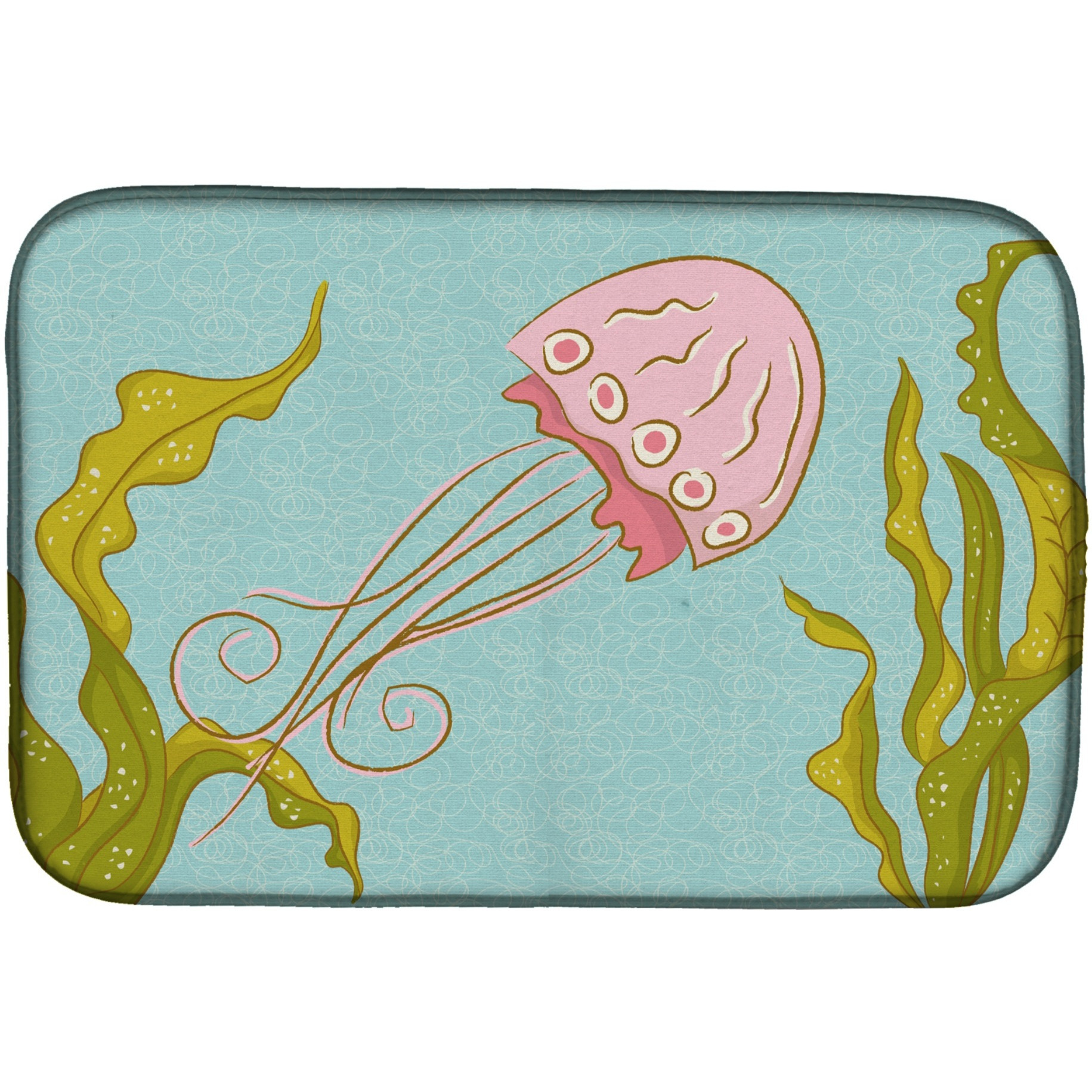&quotCaroline's Treasures Jelly Fish Dish Drying Mat, 14"" x 21"", Multicolor"