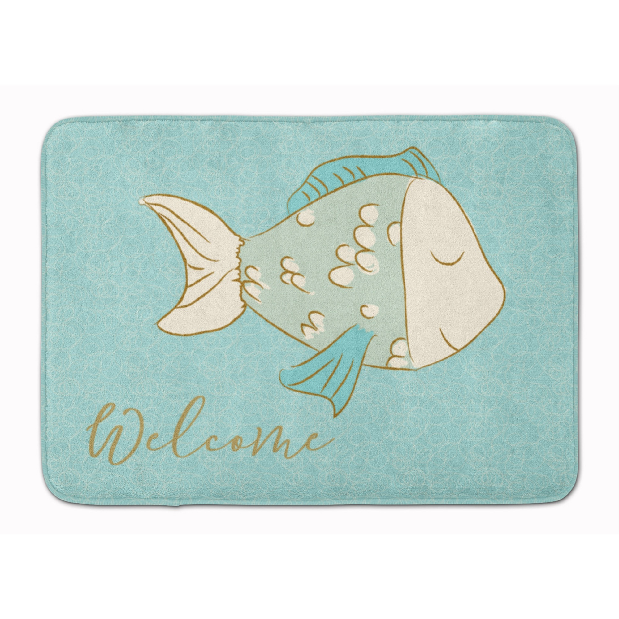 &quotCaroline's Treasures Blue Fish Welcome Floor Mat, 19"" x 27"", Multicolor"