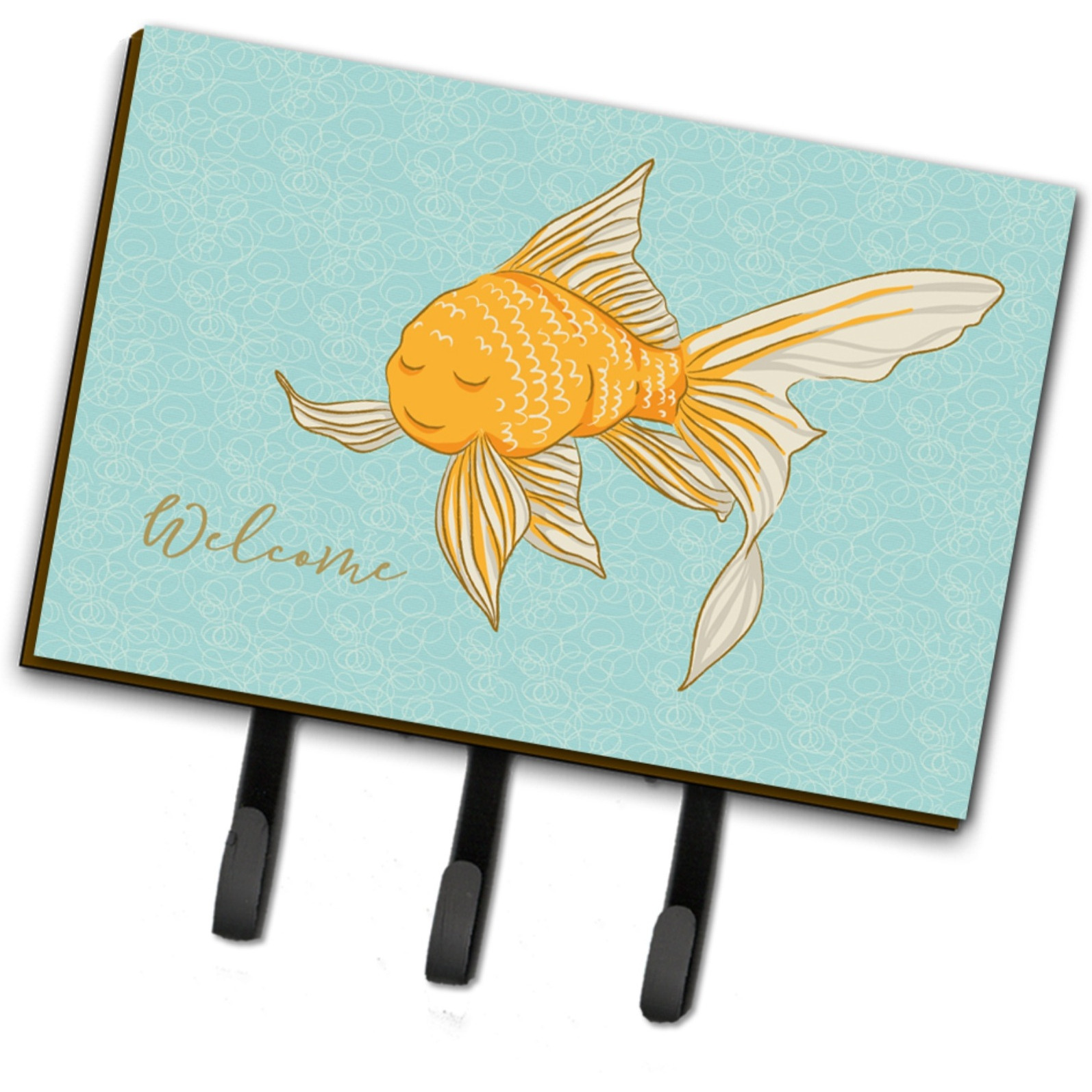 &quotCaroline's Treasures Gold Fish Welcome Wall Hook, Triple, Multicolor"