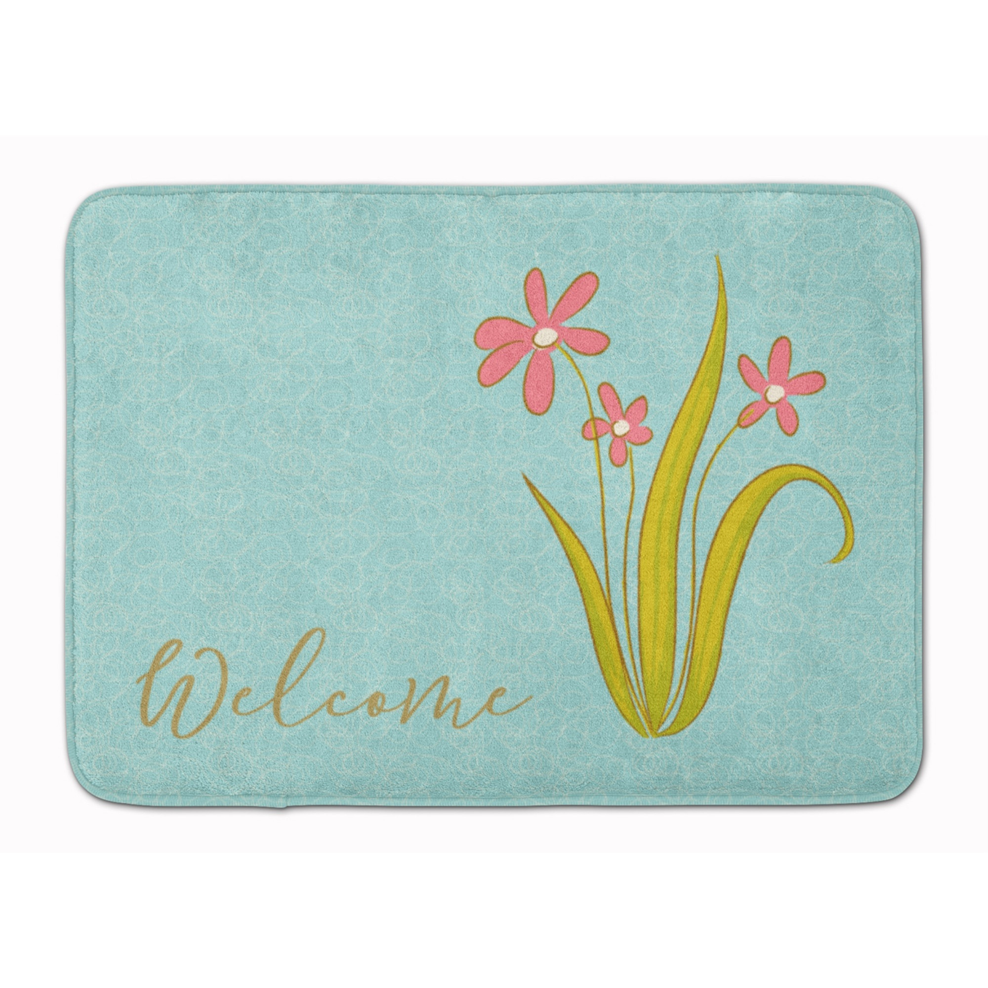 &quotCaroline's Treasures Flowers Welcome Floor Mat, 19"" x 27"", Multicolor"