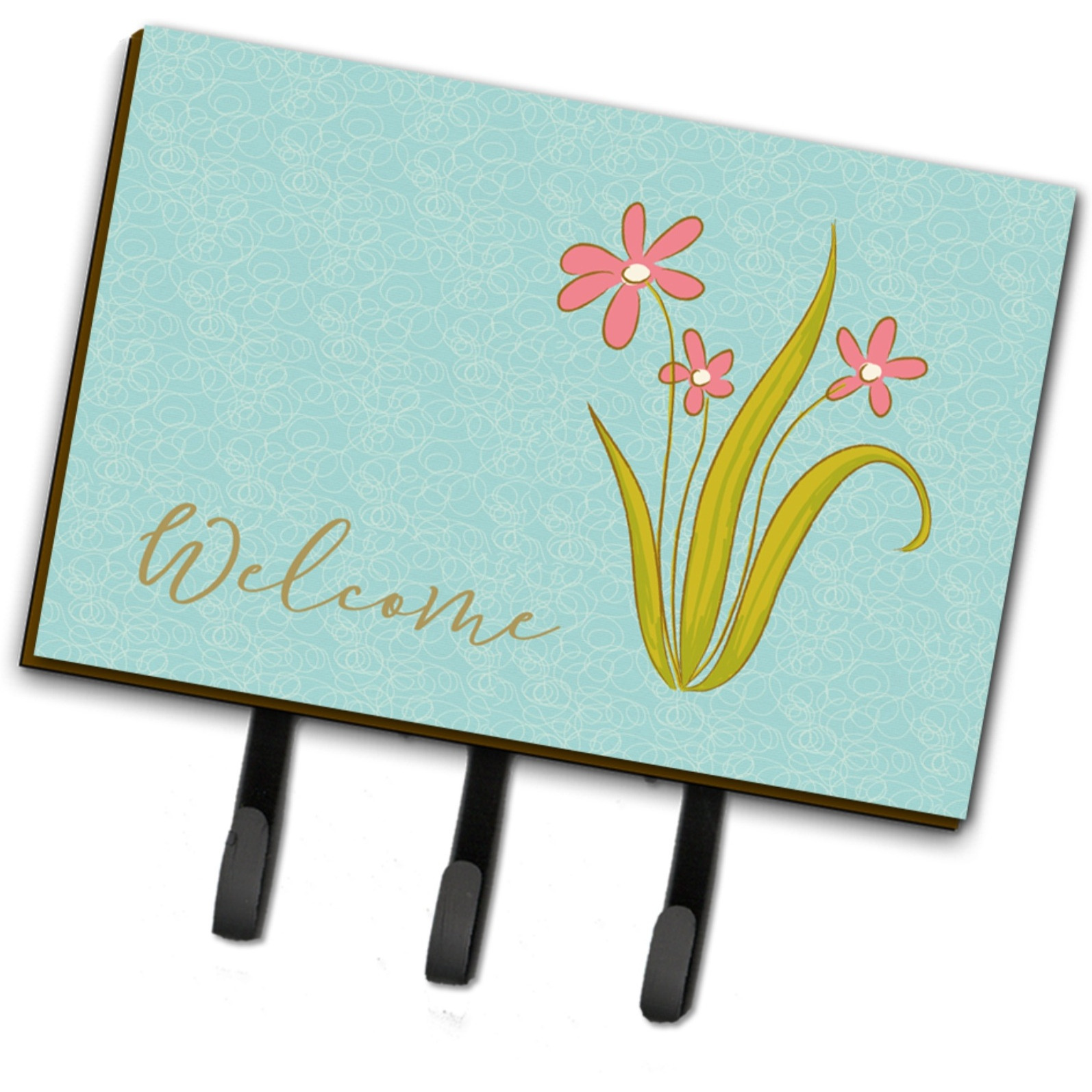 &quotCaroline's Treasures Flowers Welcome Wall Hook, Triple, Multicolor"