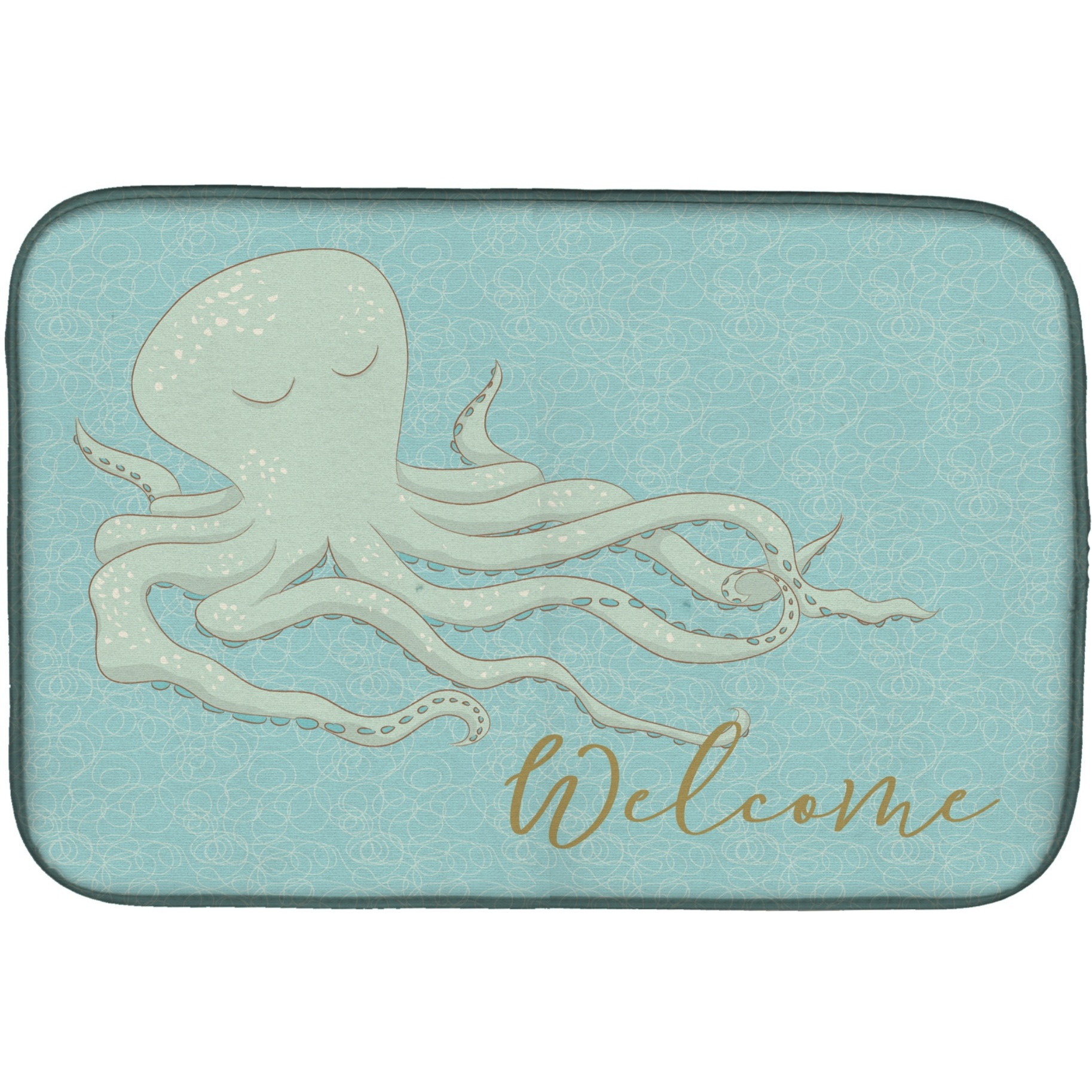 &quotCaroline's Treasures Octopus Welcome Dish Drying Mat, 14 x 21"