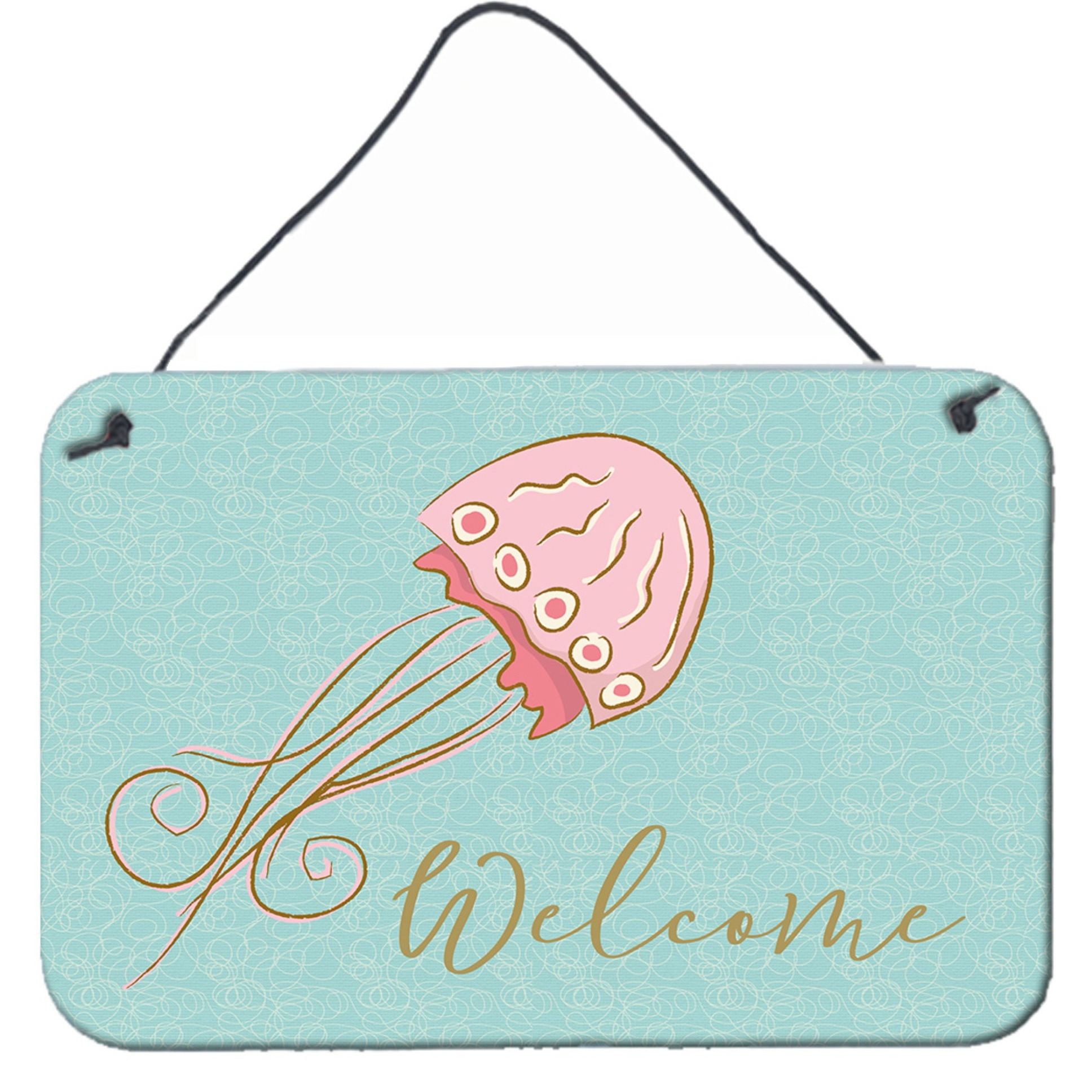 &quotCaroline's Treasures Jelly Fish Welcome Metal Print, 8"" x 12"", Multicolor"