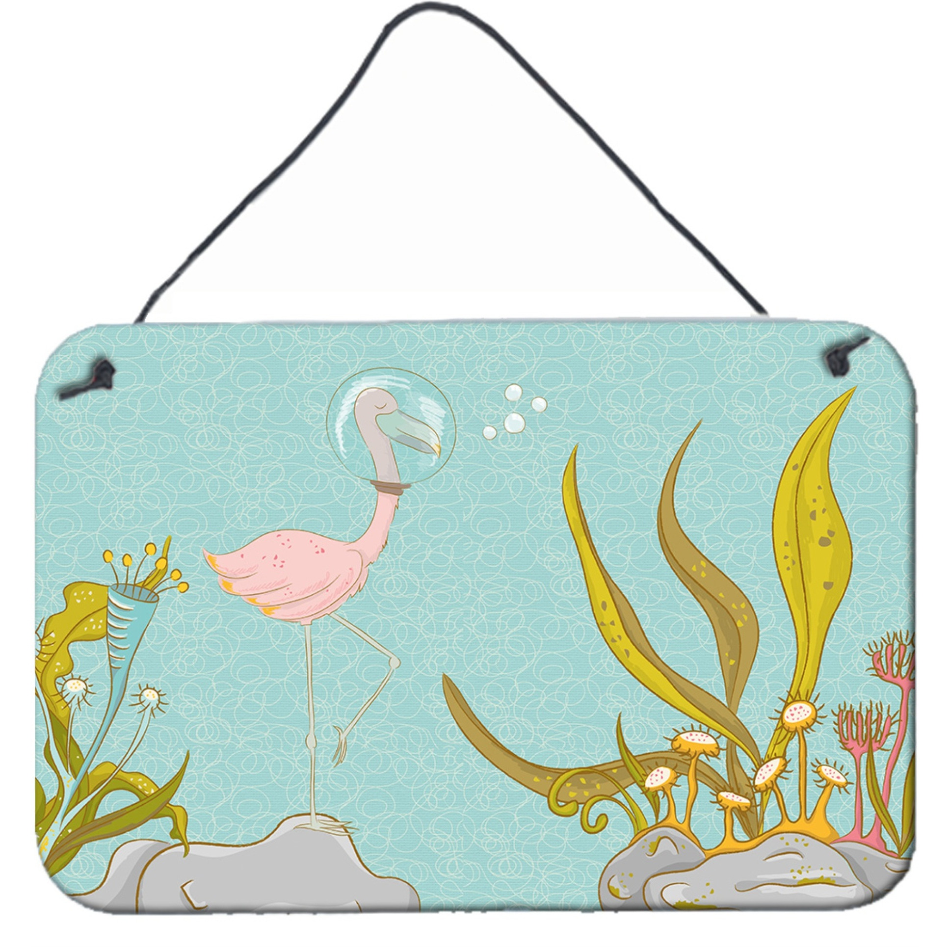 &quotCaroline's Treasures Flamingo Underwater 2 Metal Print, 8"" x 12"""