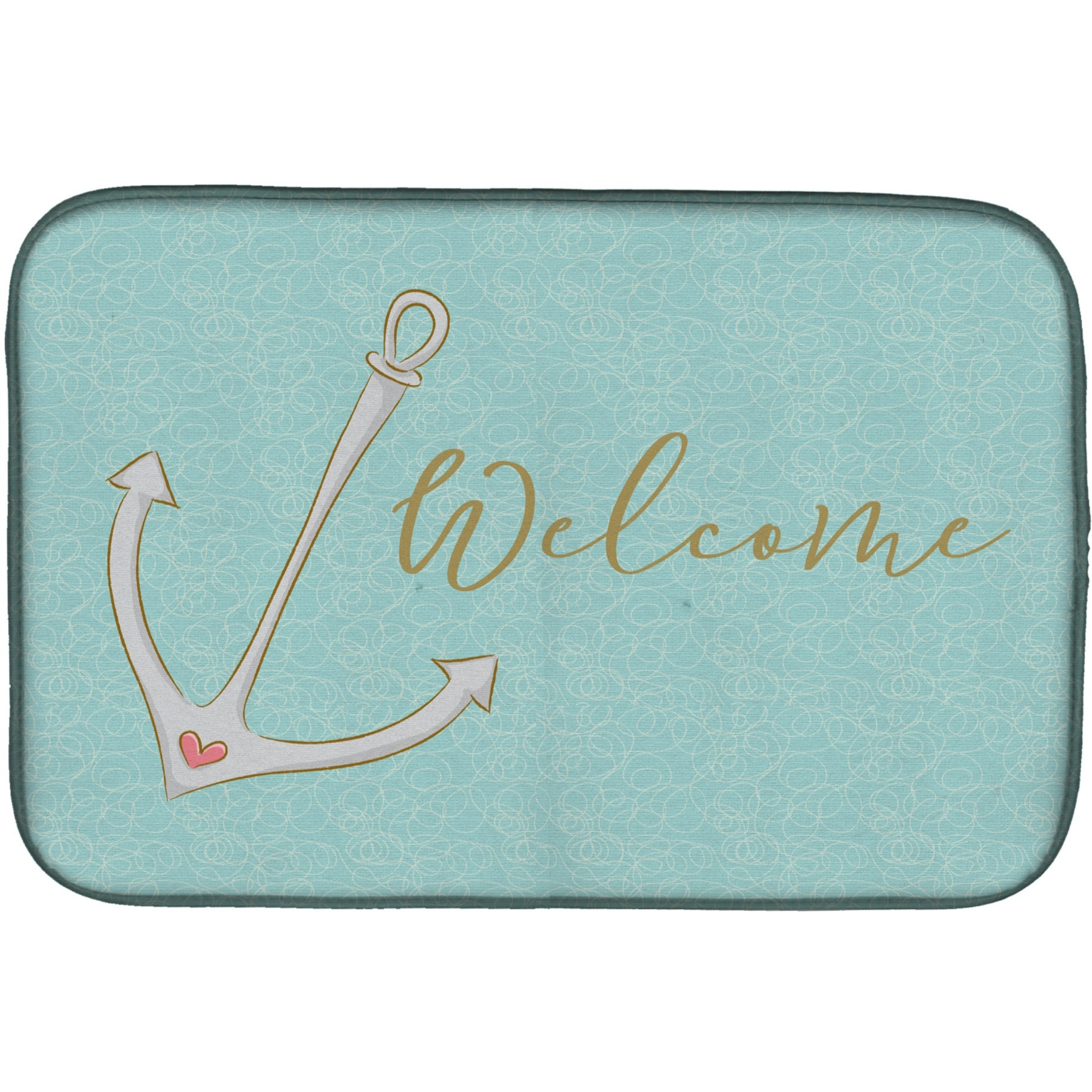 &quotCaroline's Treasures Anchor Welcome Dish Drying Mat, 14 x 21, Multicolor"