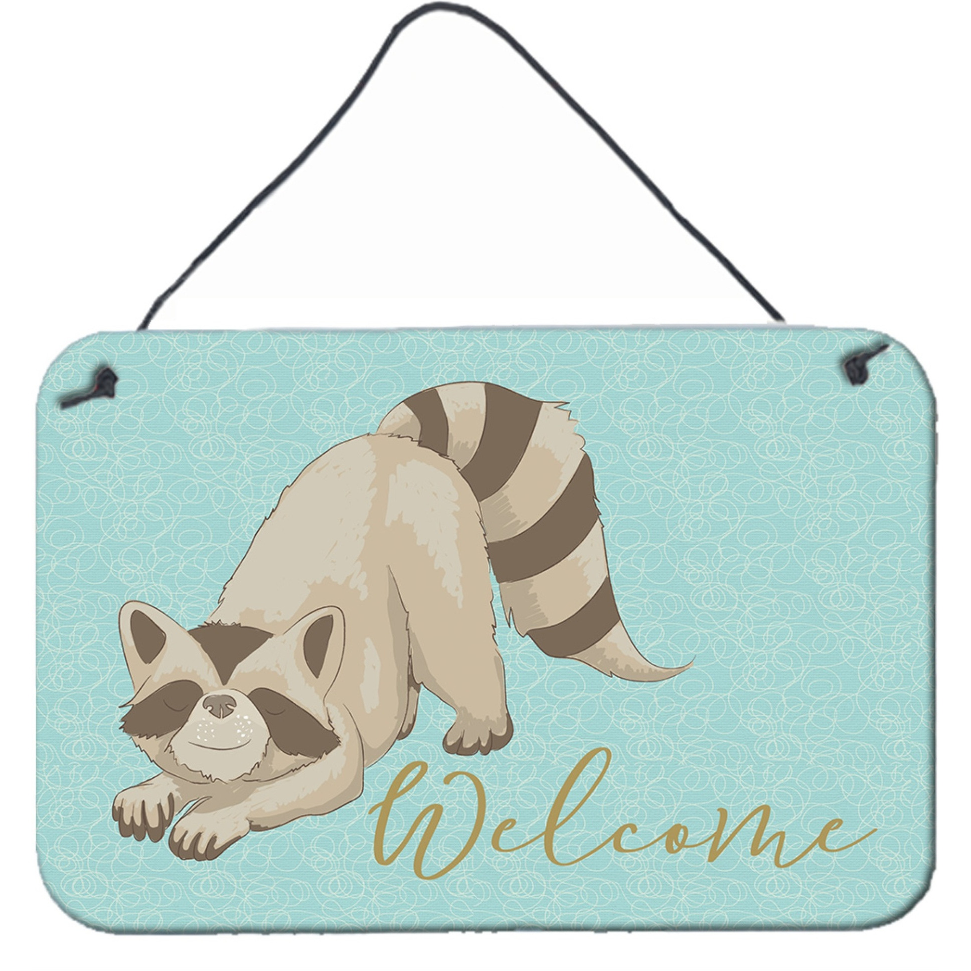&quotCaroline's Treasures Raccoon Welcome Metal Print, 8"" x 12"""