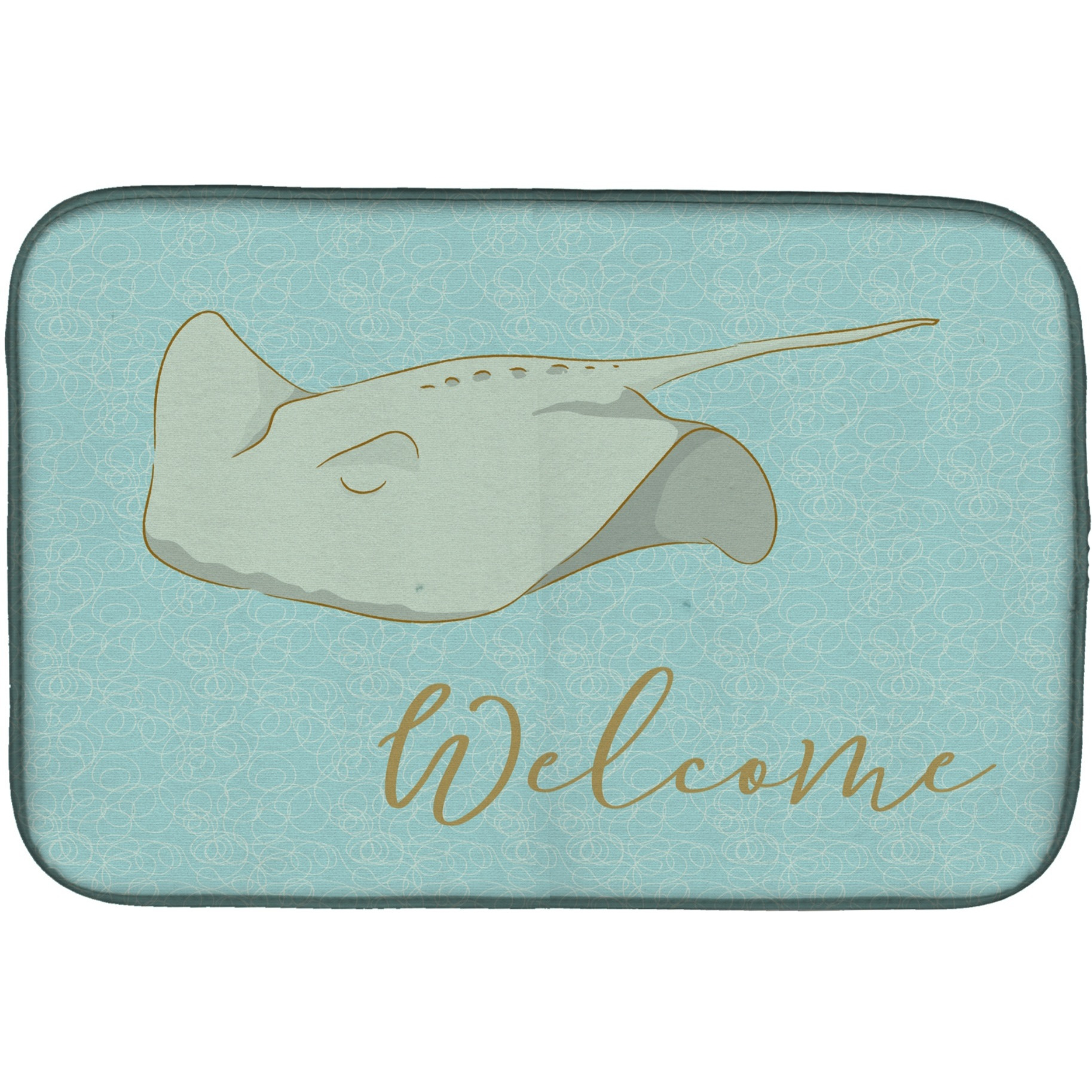 &quotCaroline's Treasures Sting Ray Welcome Dish Drying Mat, 14"" x 21"", Multicolor"