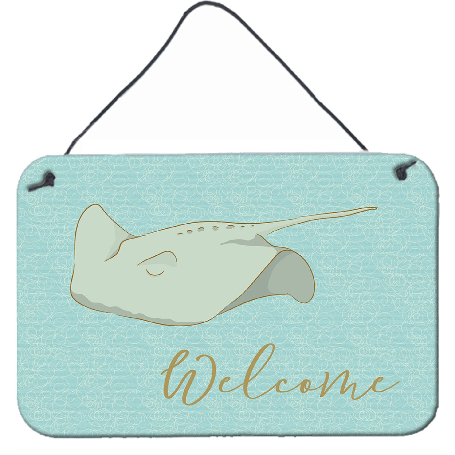 &quotCaroline's Treasures Sting Ray Welcome Metal Print, 8"" x 12"", Multicolor"