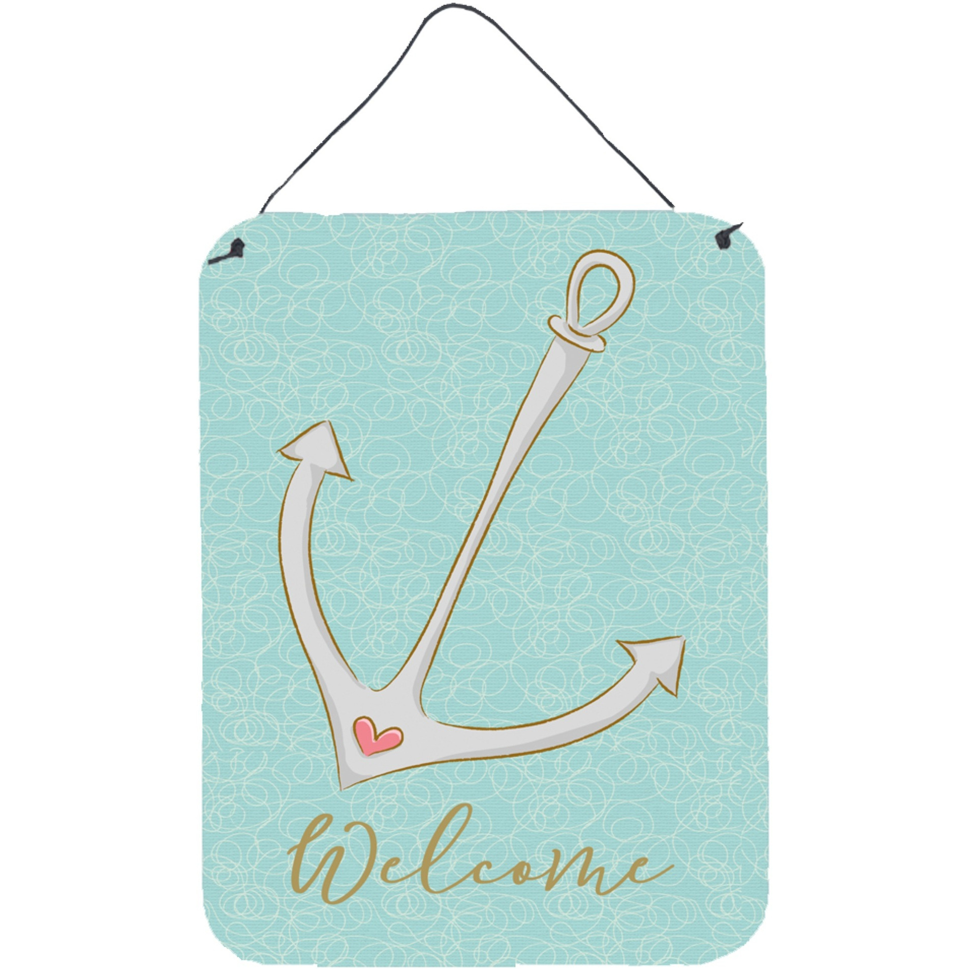 &quotCaroline's Treasures Anchor Welcome Metal Print, 16"" x 12"", Multicolor"