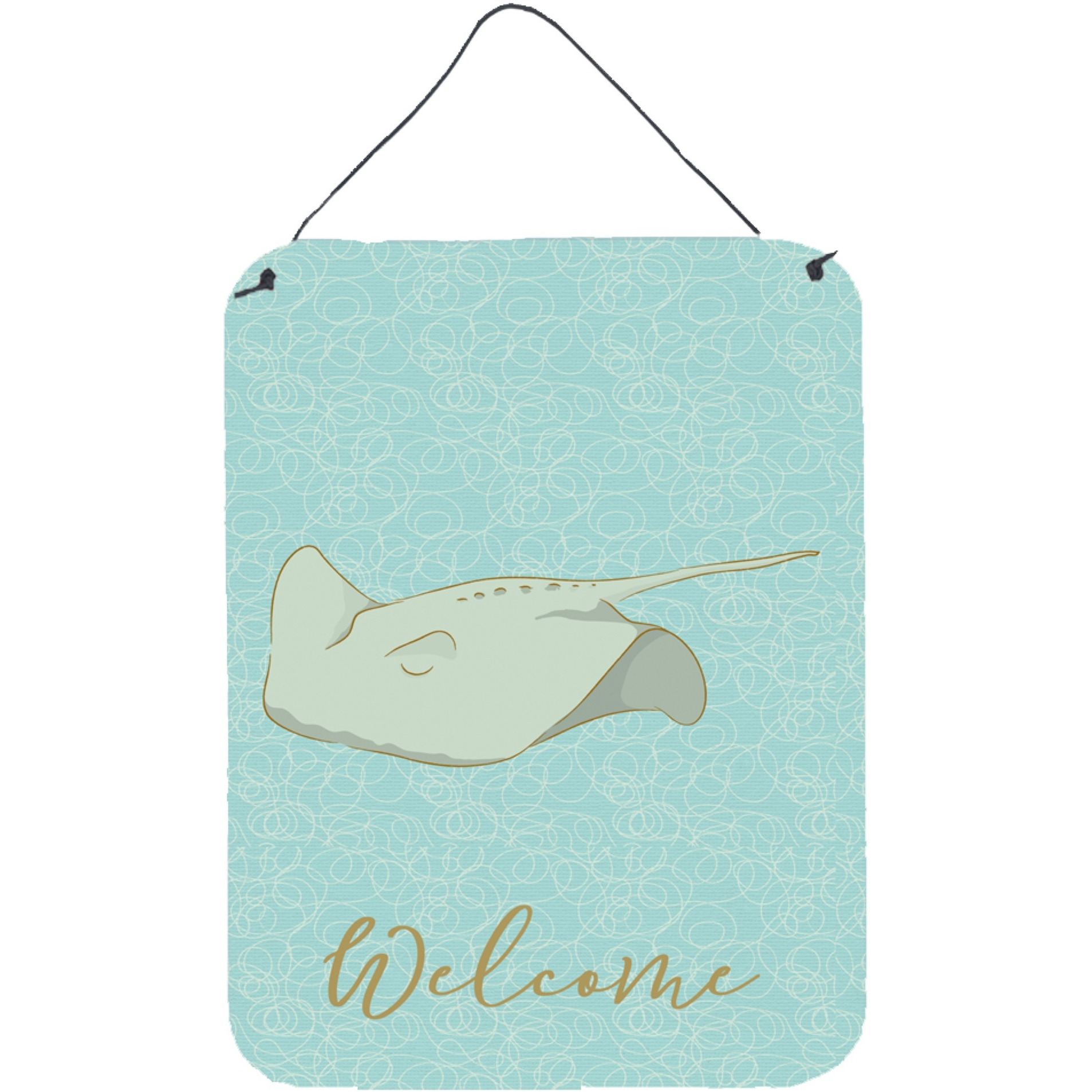 &quotCaroline's Treasures Sting Ray Welcome Metal Print, 16"" x 12"", Multicolor"