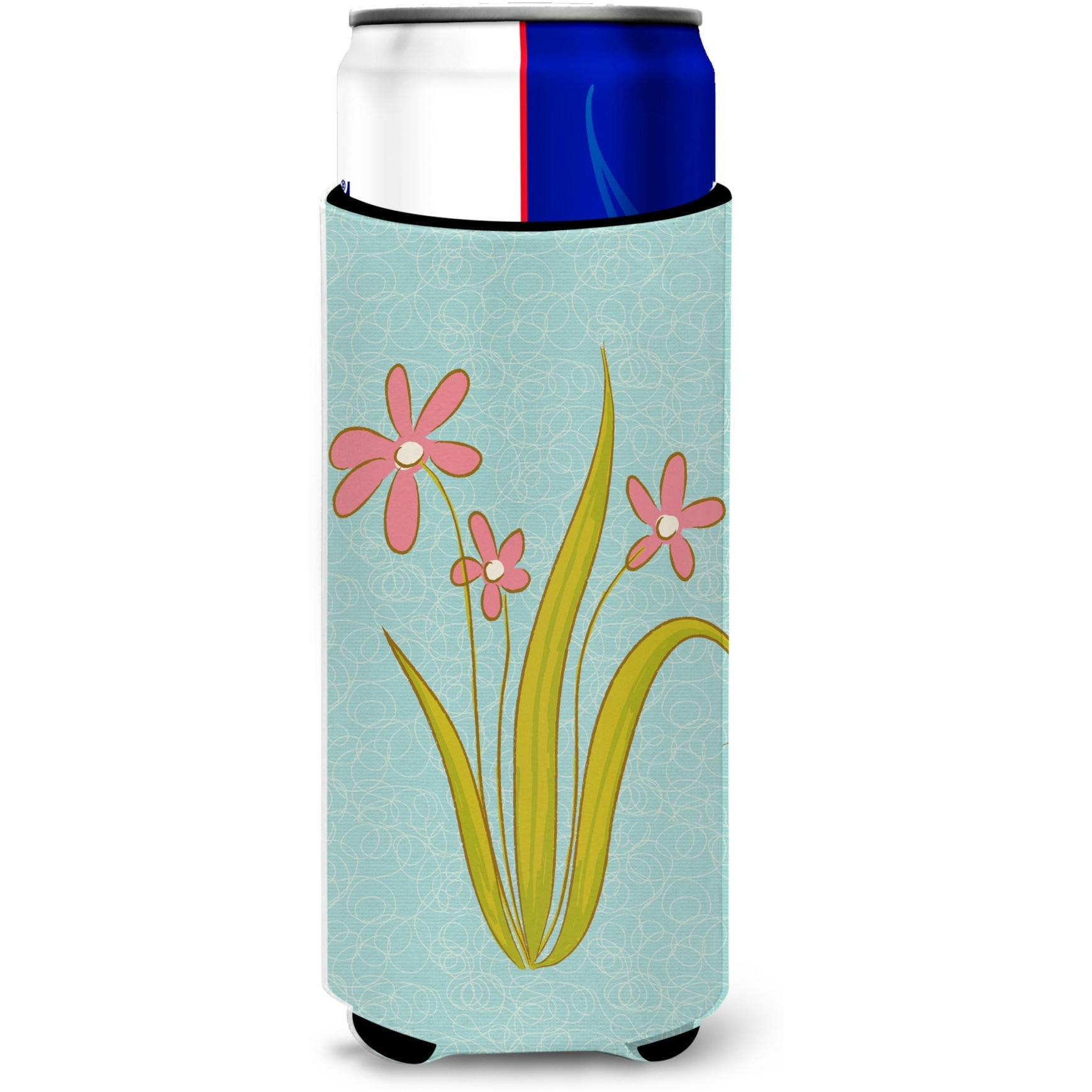 &quotCaroline's Treasures Flowers Decorative Can Hugger, Slim, Multicolor"