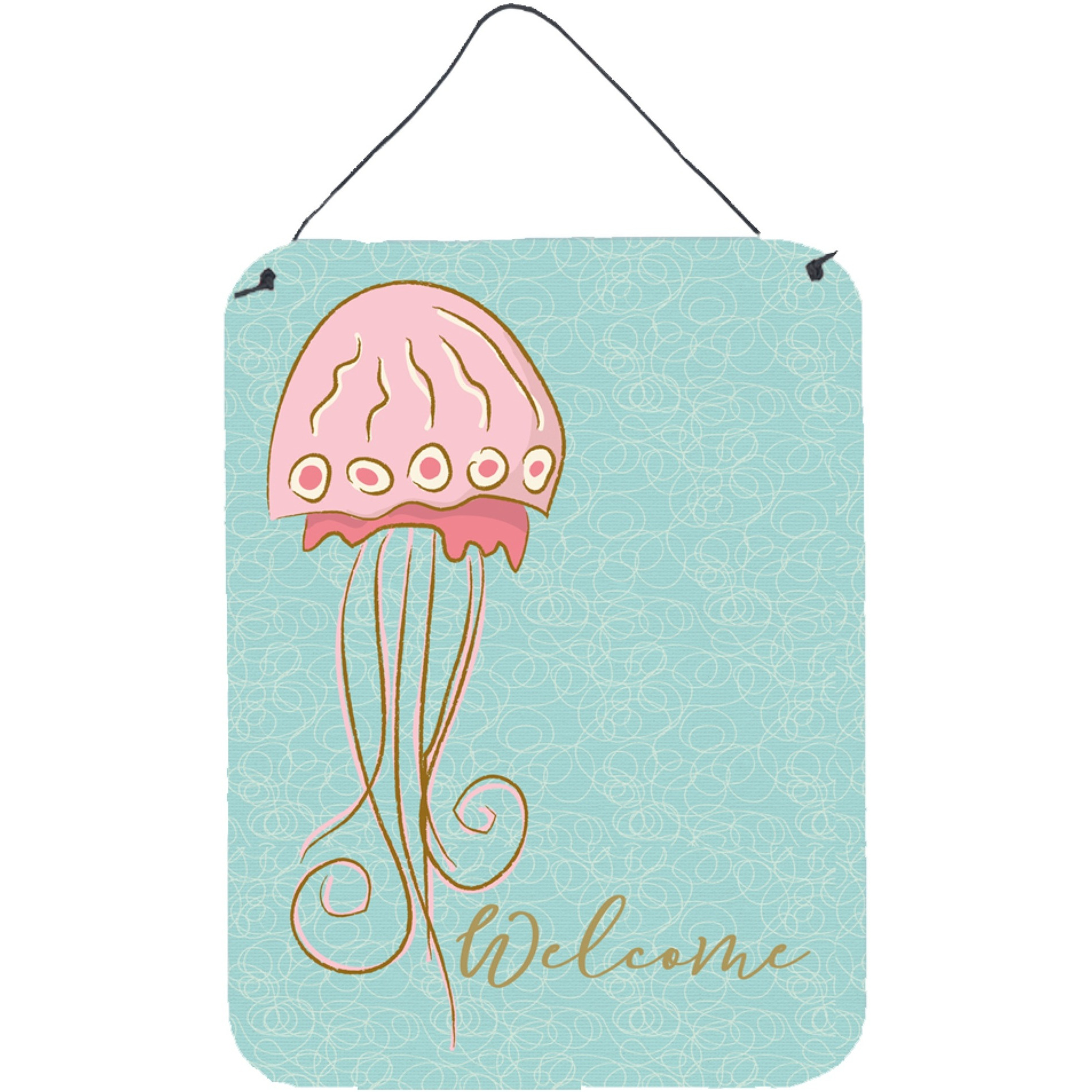 &quotCaroline's Treasures Jelly Fish Welcome Metal Print, 16"" x 12"", Multicolor"