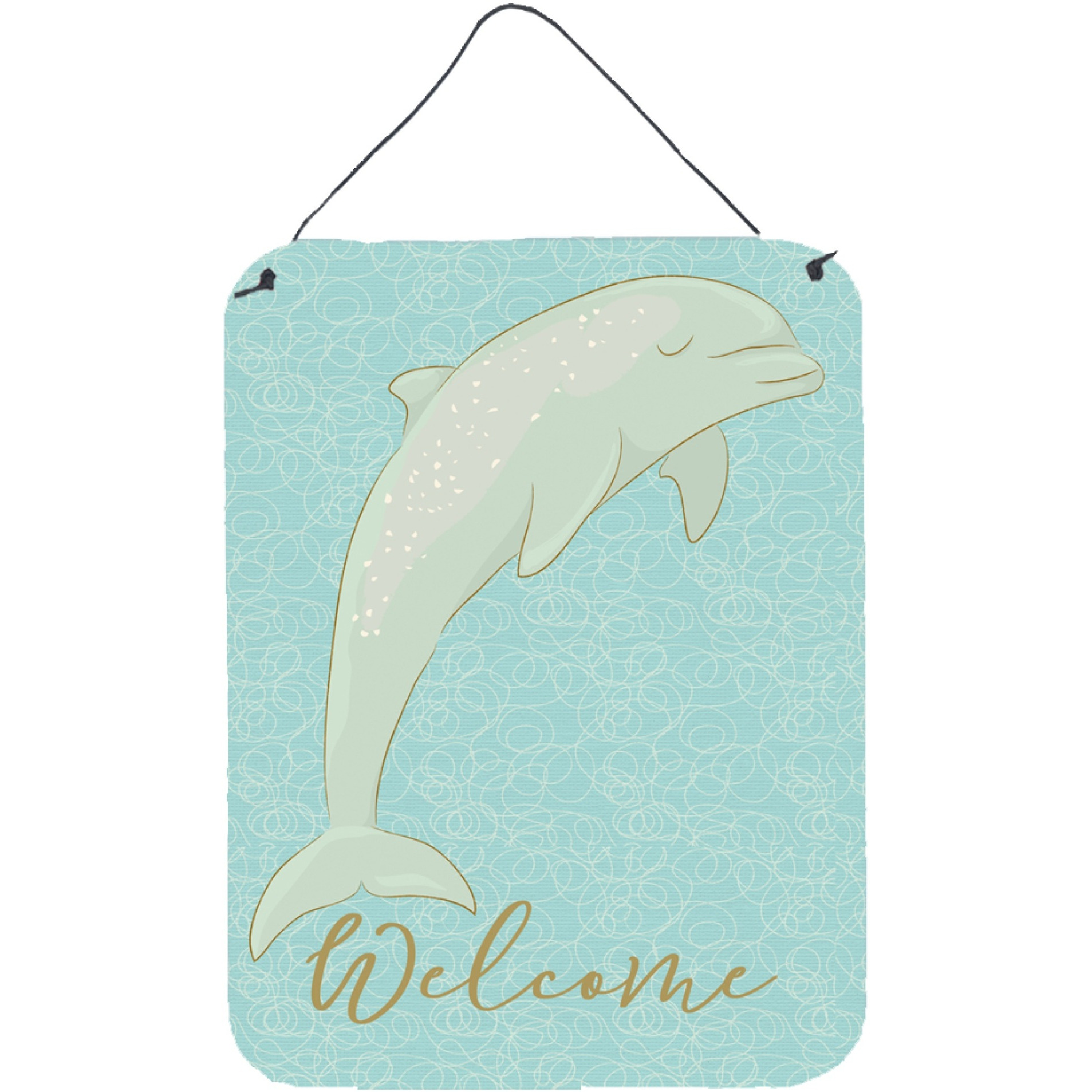 &quotCaroline's Treasures Dolphin Welcome Metal Print, 16"" x 12"", Multicolor"