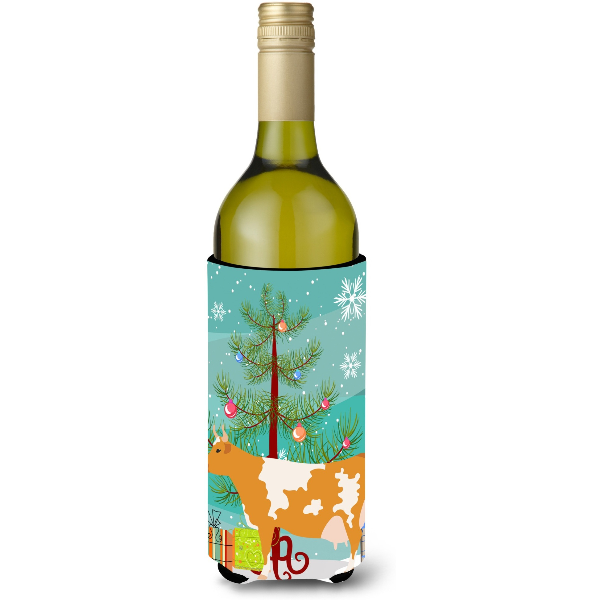 &quotCaroline's Treasures Guernsey Cow Christmas Decorative Bottle Hugger, 750ml, Multicolor"