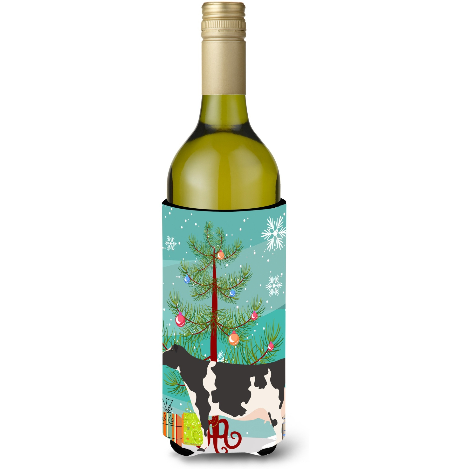 &quotCaroline's Treasures Holstein Cow Christmas Decorative Bottle Hugger, 750ml, Multicolor"
