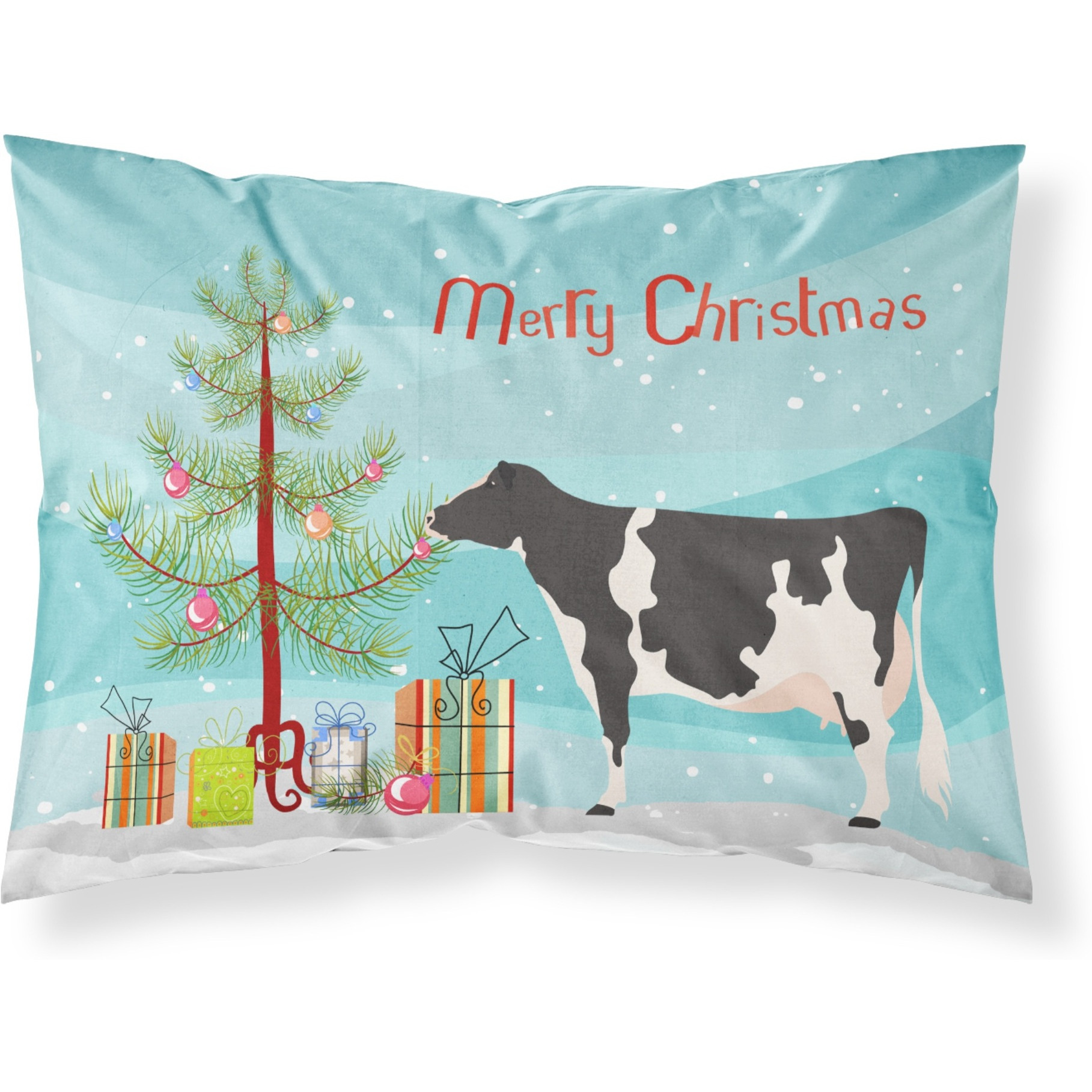 &quotCaroline's Treasures "&quotHolstein Cow Christmas"" Pillowcase, Standard, Multicolor"