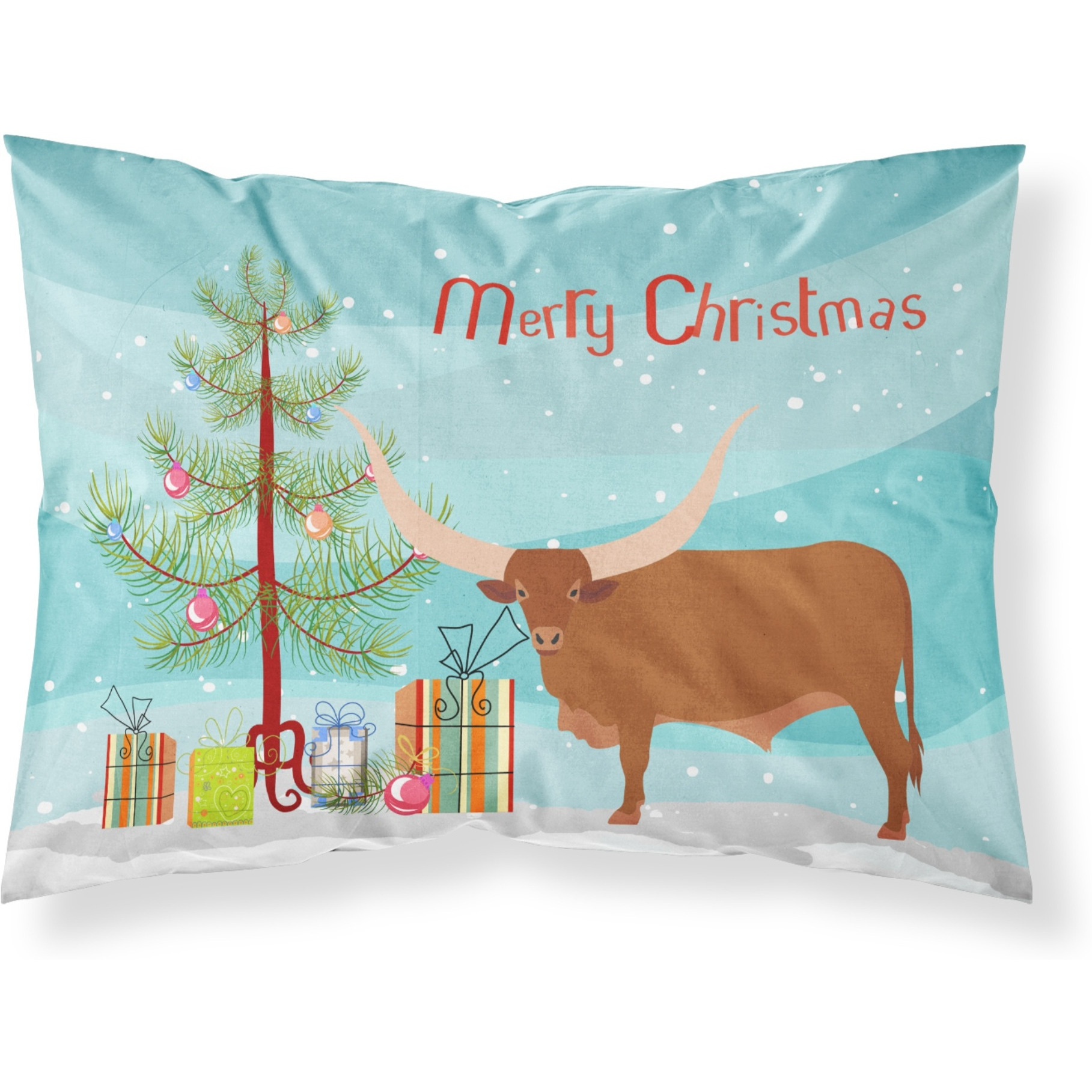&quotCaroline's Treasures Ankole-Watusu Cow Christmas Pillowcase, Standard, Multicolor"