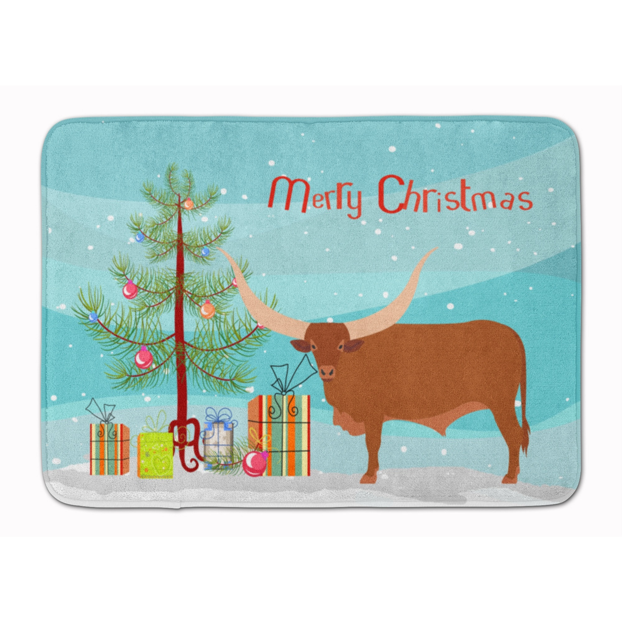 &quotCaroline's Treasures Ankole-Watusu Cow Christmas Floor Mat, 19"" x 27"", Multicolor"