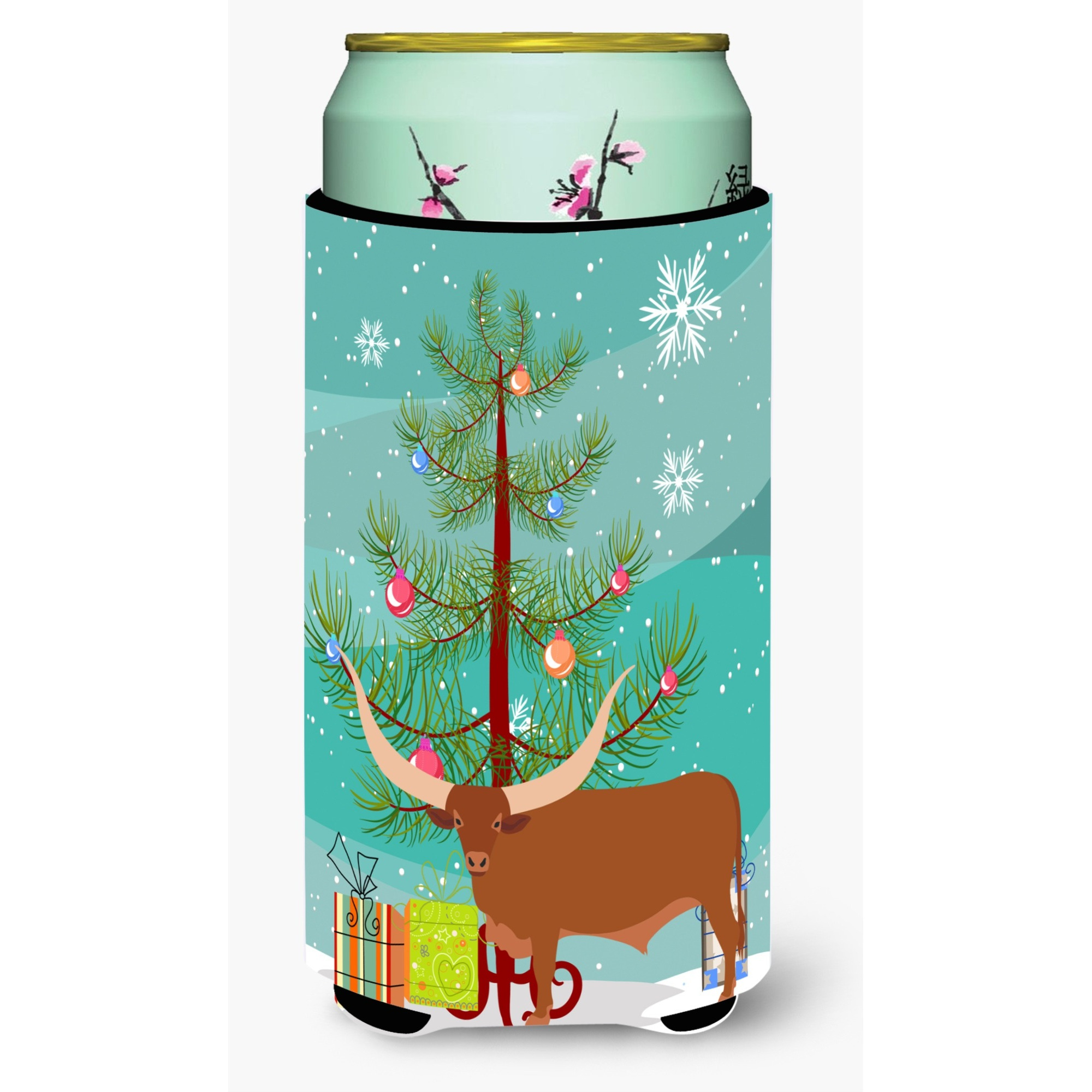 &quotCaroline's Treasures Ankole-Watusi Cow Christmas Decorative Can Hugger, Tall, Multicolor"