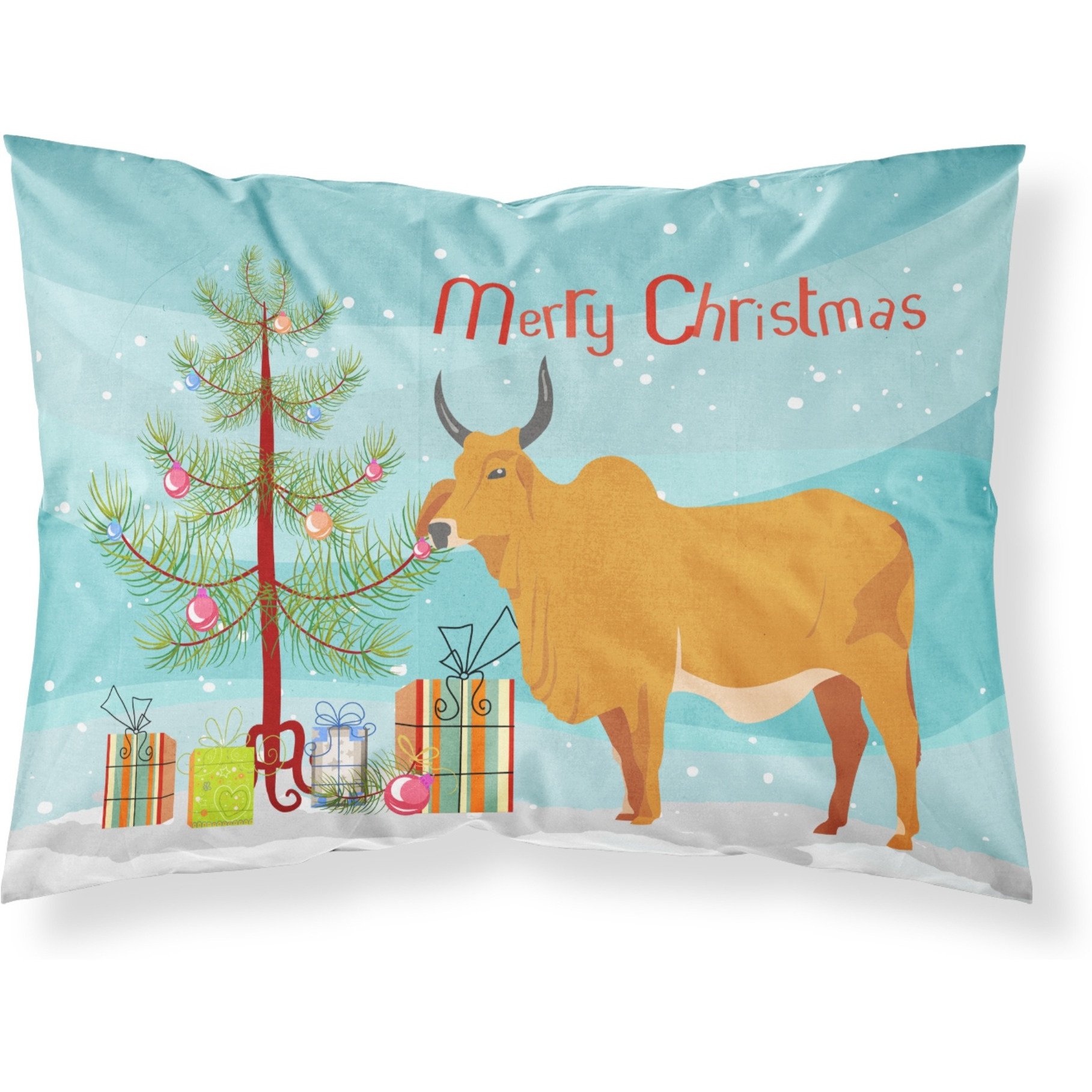 &quotCaroline's Treasures "&quotZebu Indicine Cow Christmas"" Pillowcase, Standard, Multicolor"