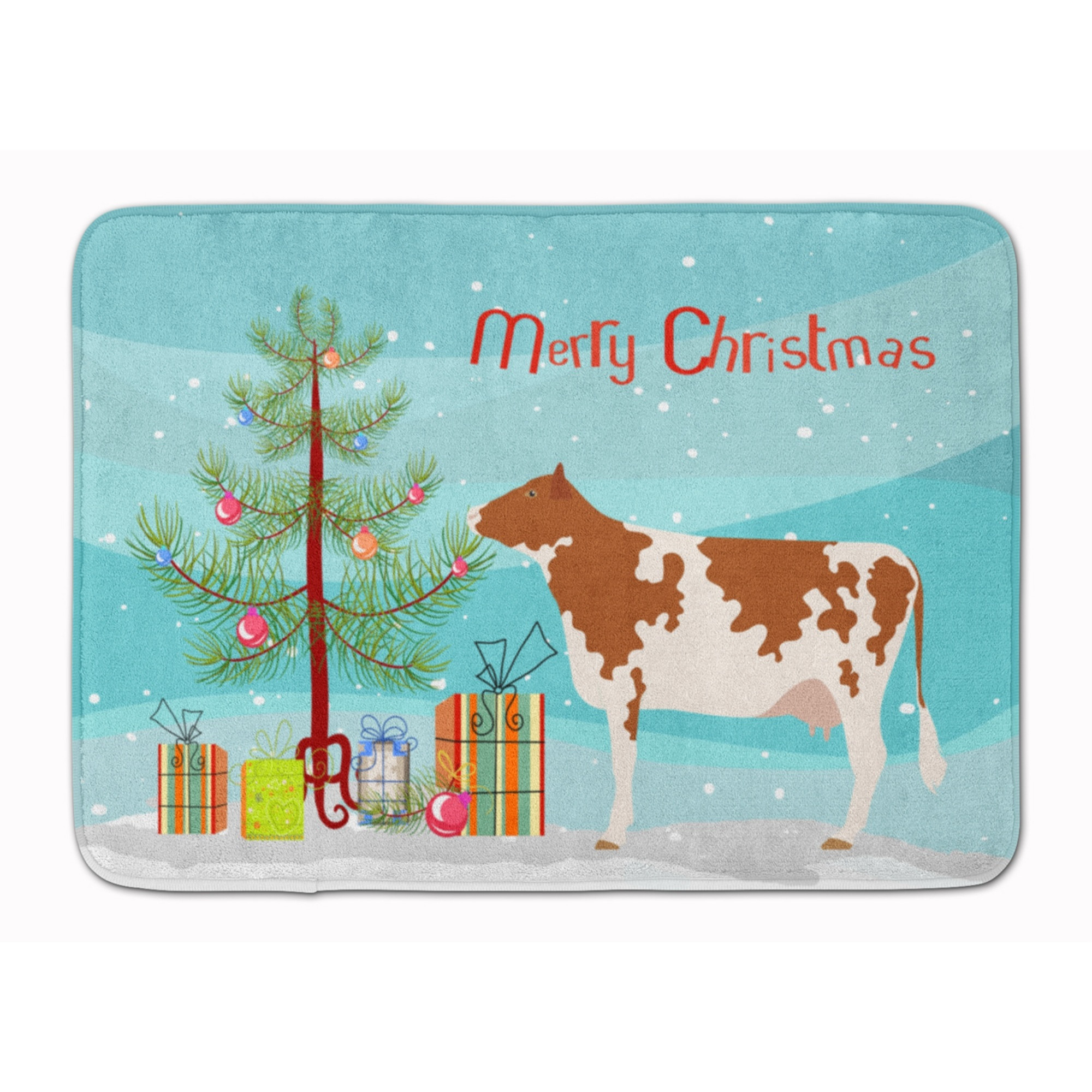 &quotCaroline's Treasures Ayrshire Cow Christmas Floor Mat, 19"" x 27"", Multicolor"
