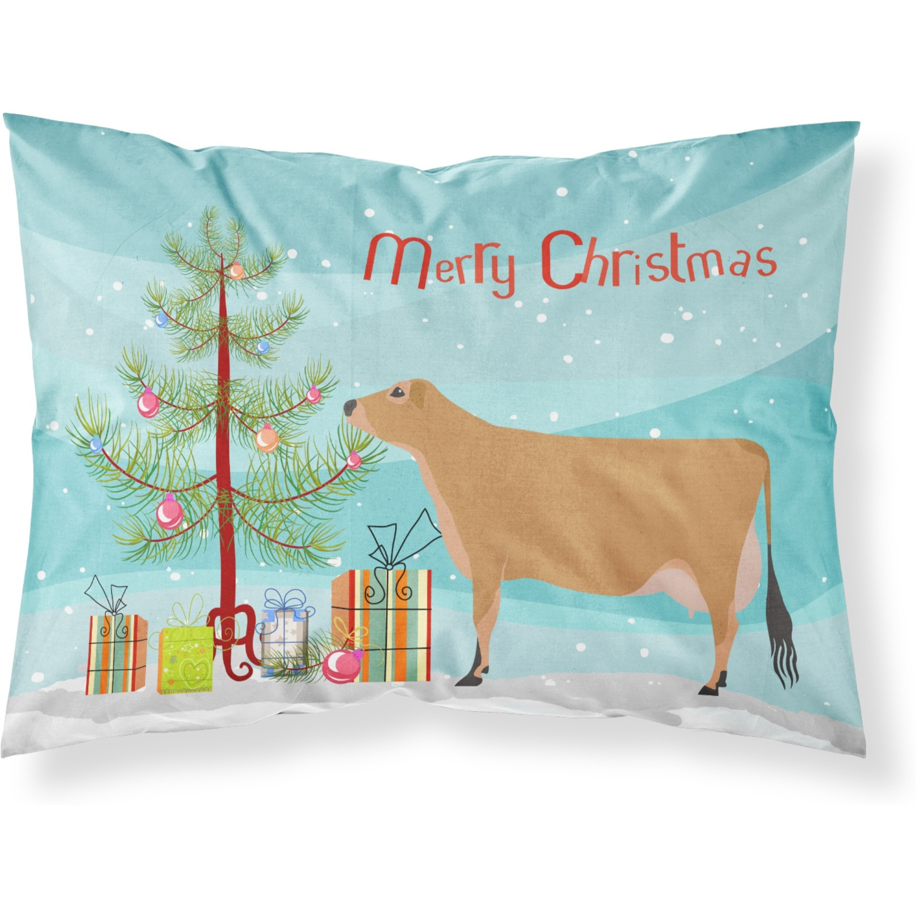 &quotCaroline's Treasures "&quotJersey Cow Christmas"" Pillowcase, Standard, Multicolor"